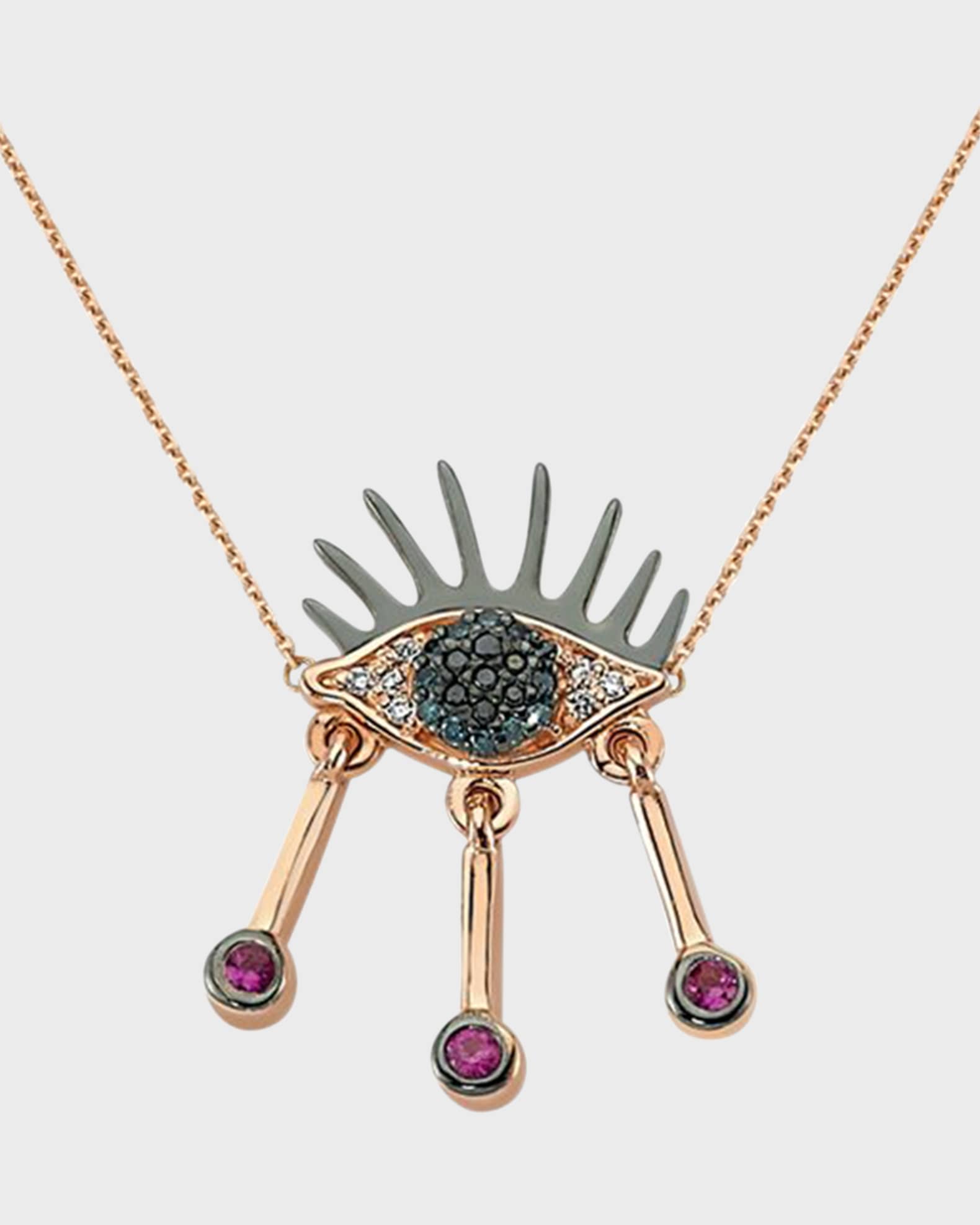 Eye Light Multi-Diamond Necklace with Rubies 0