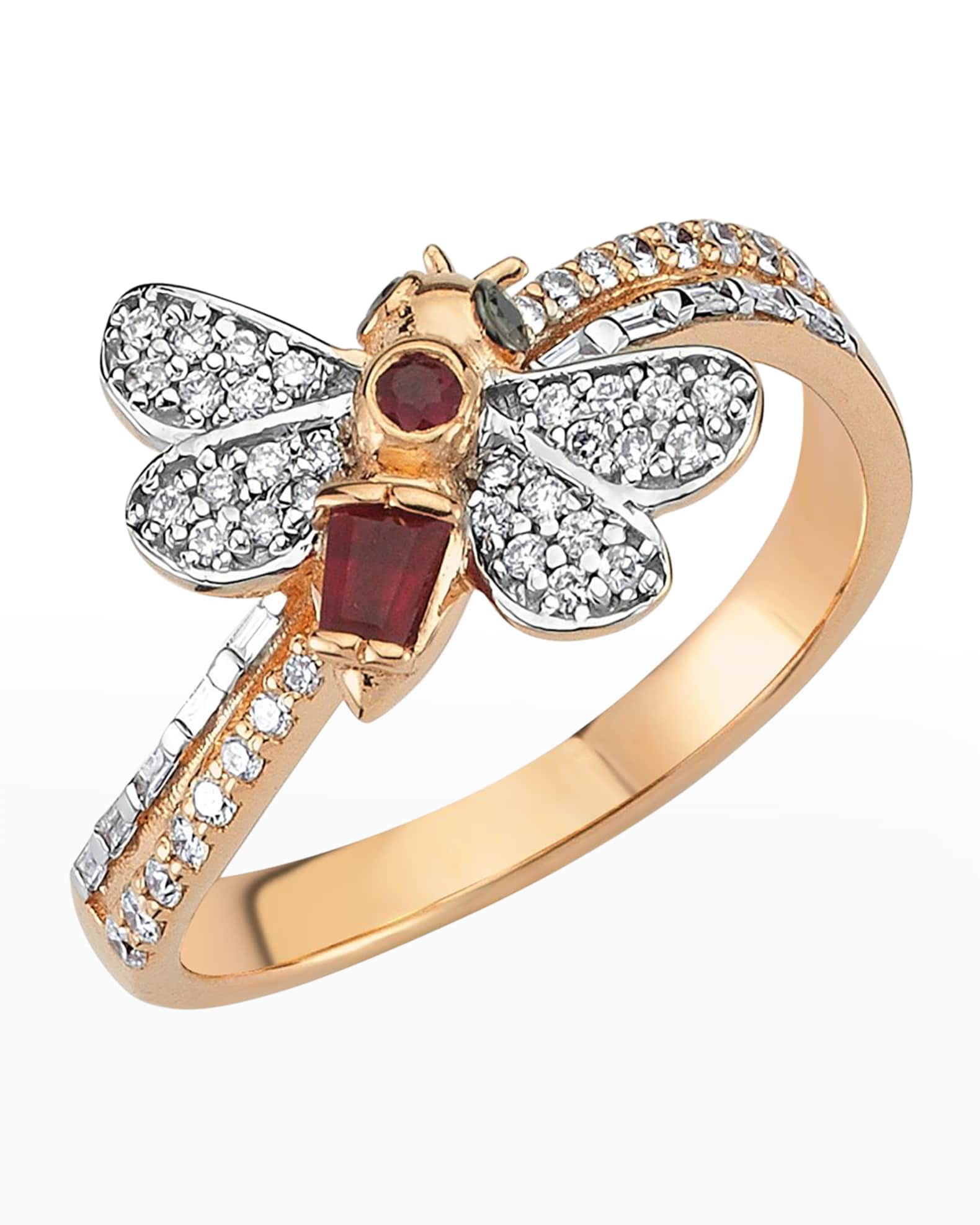 Honeycomb Diamond and Stone Ring, Size 6.5 0