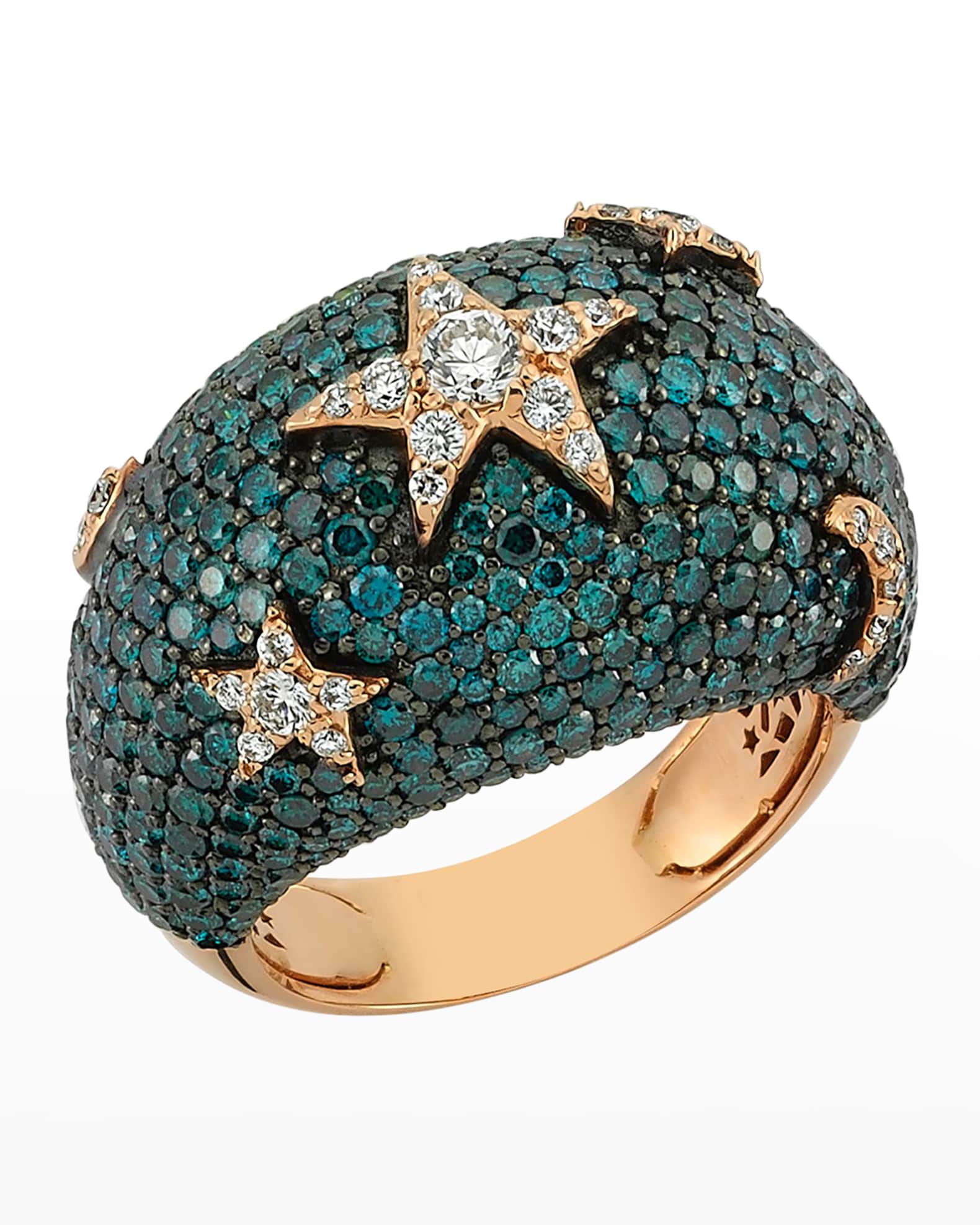 Sirius Two-Tone Diamond Pave Ring, Size 7 0