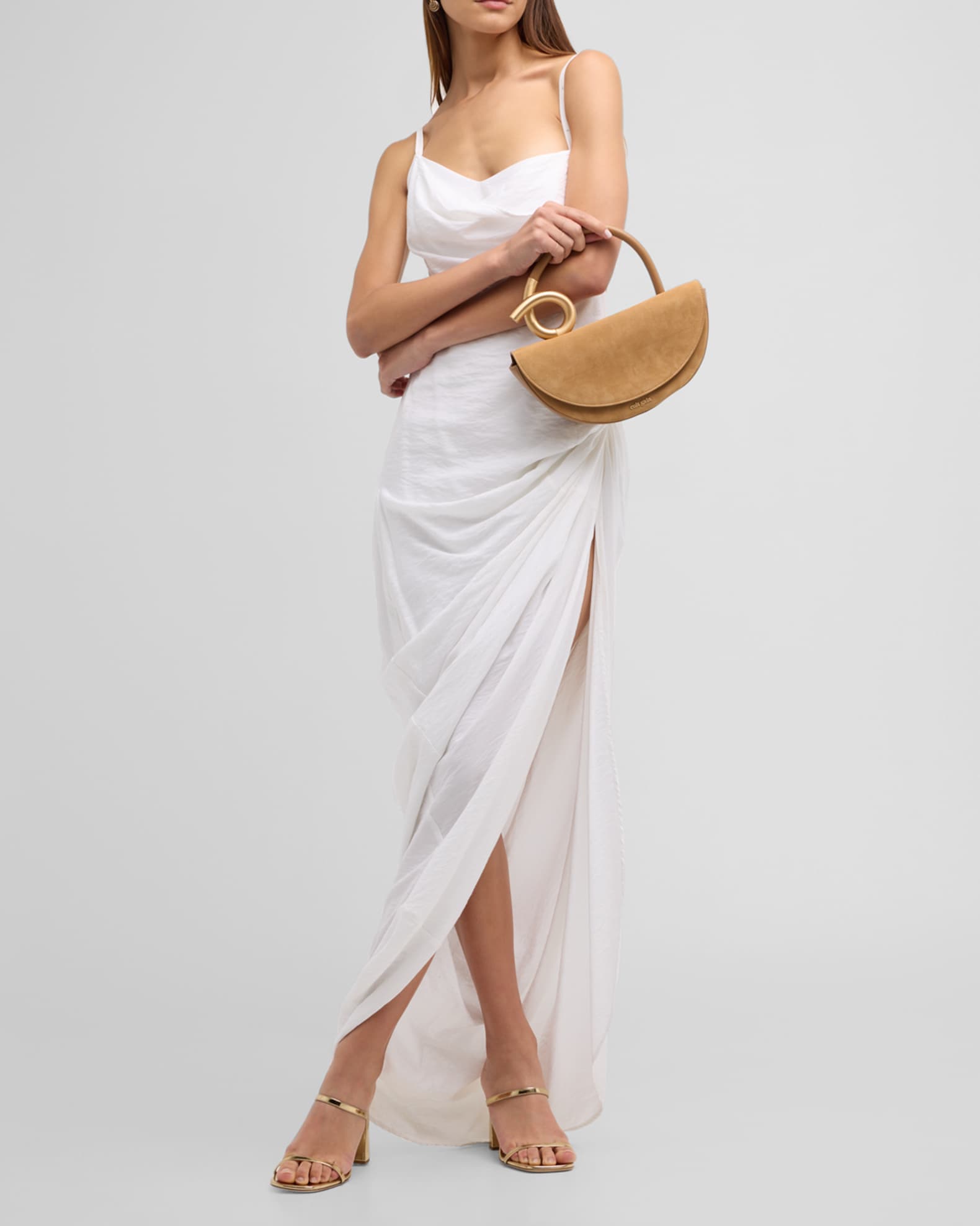 Cult Gaia Azariah Coil Leather Top-Handle Bag | Neiman Marcus