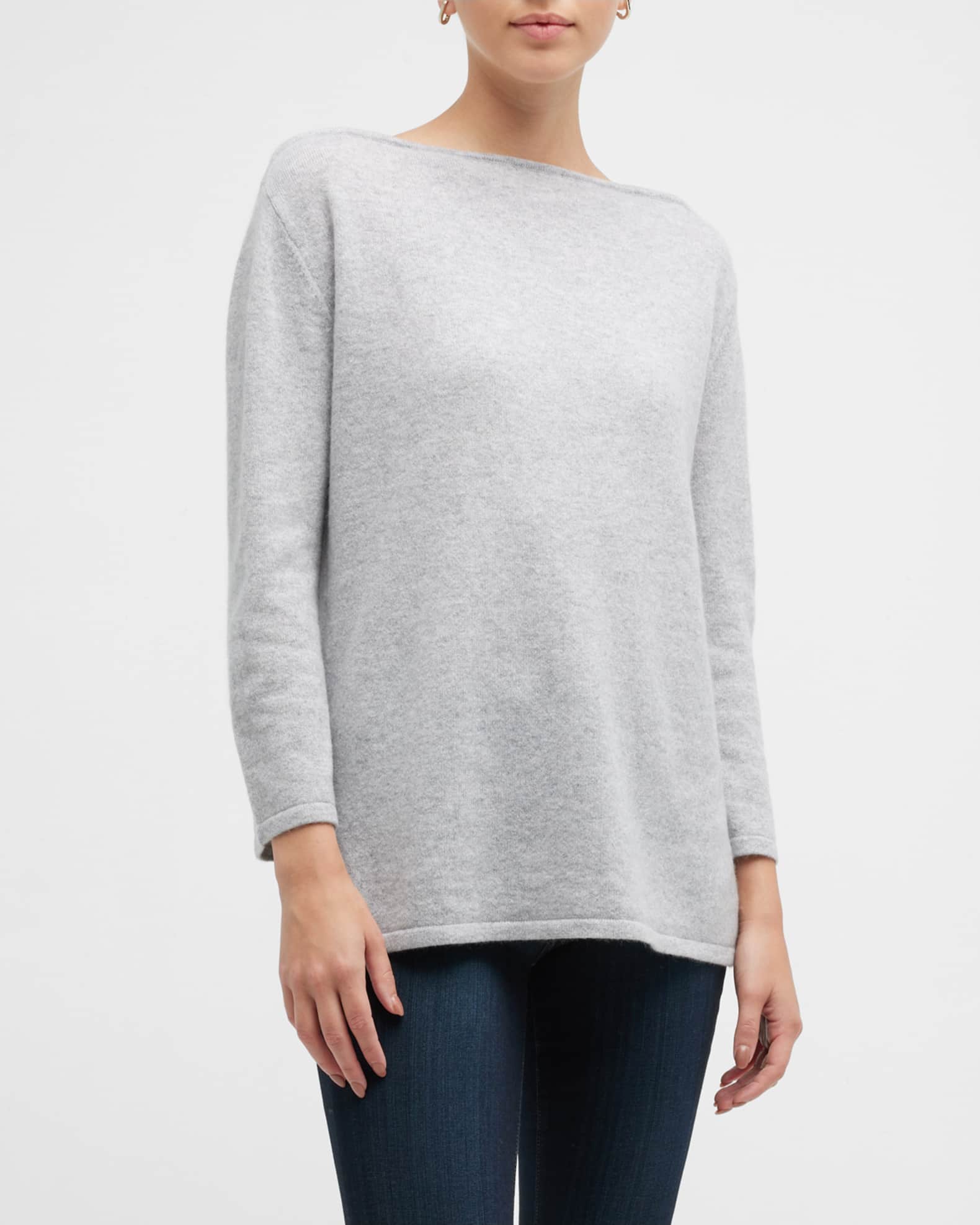 Cashmere Colorblock Bateau-Neck Sweater 1
