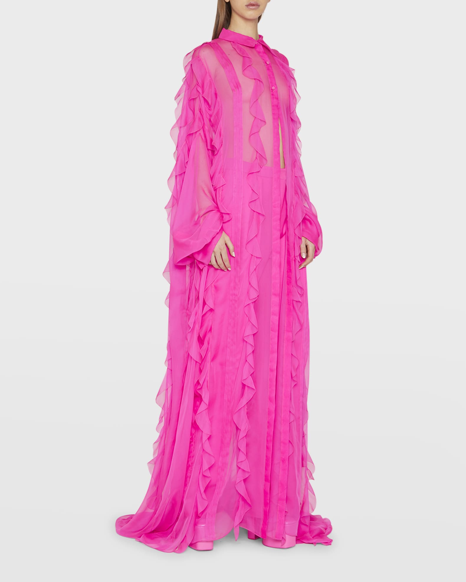 Chiffon shirt gown cheap