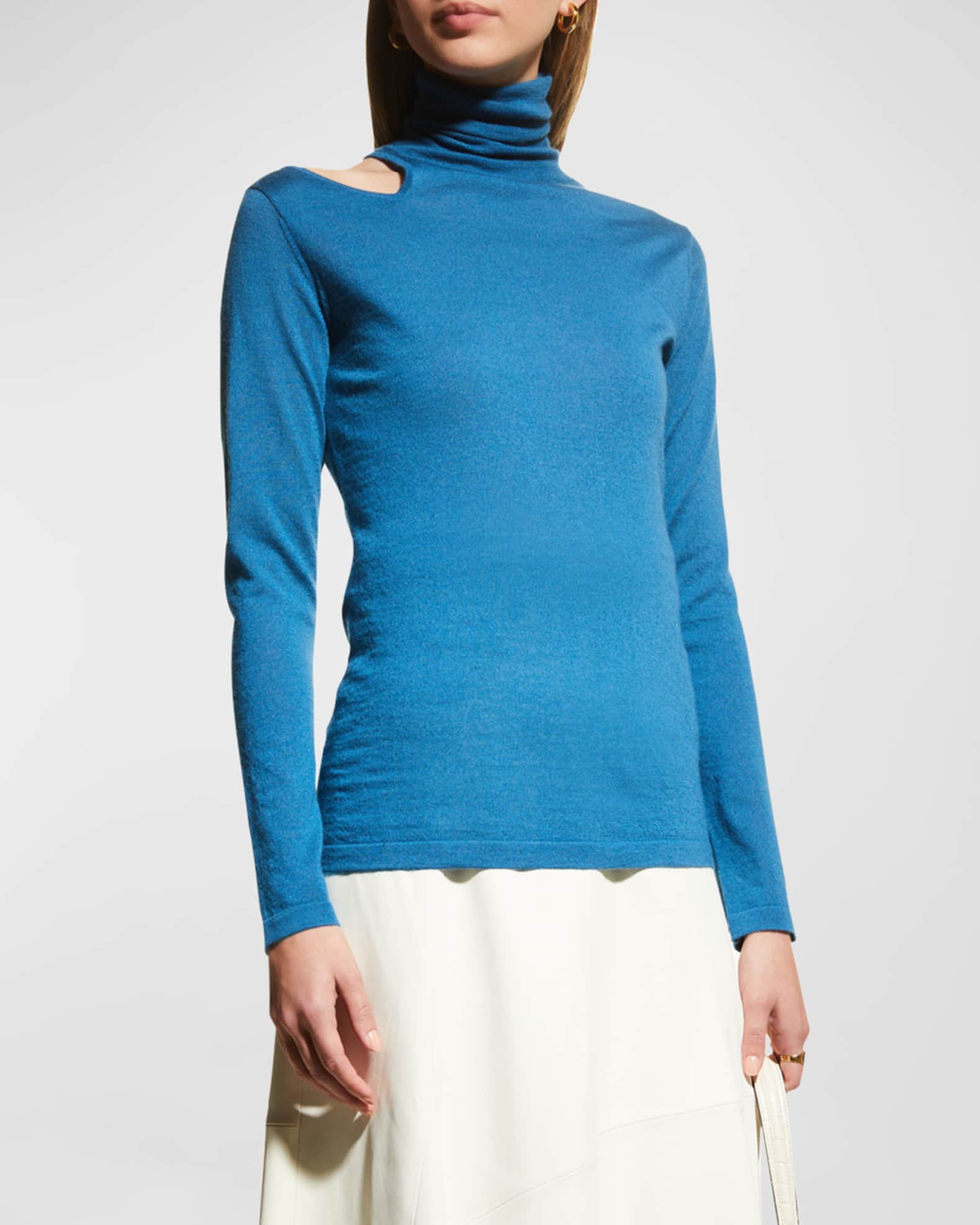 Cashmere Cutout Turtleneck Sweater 1