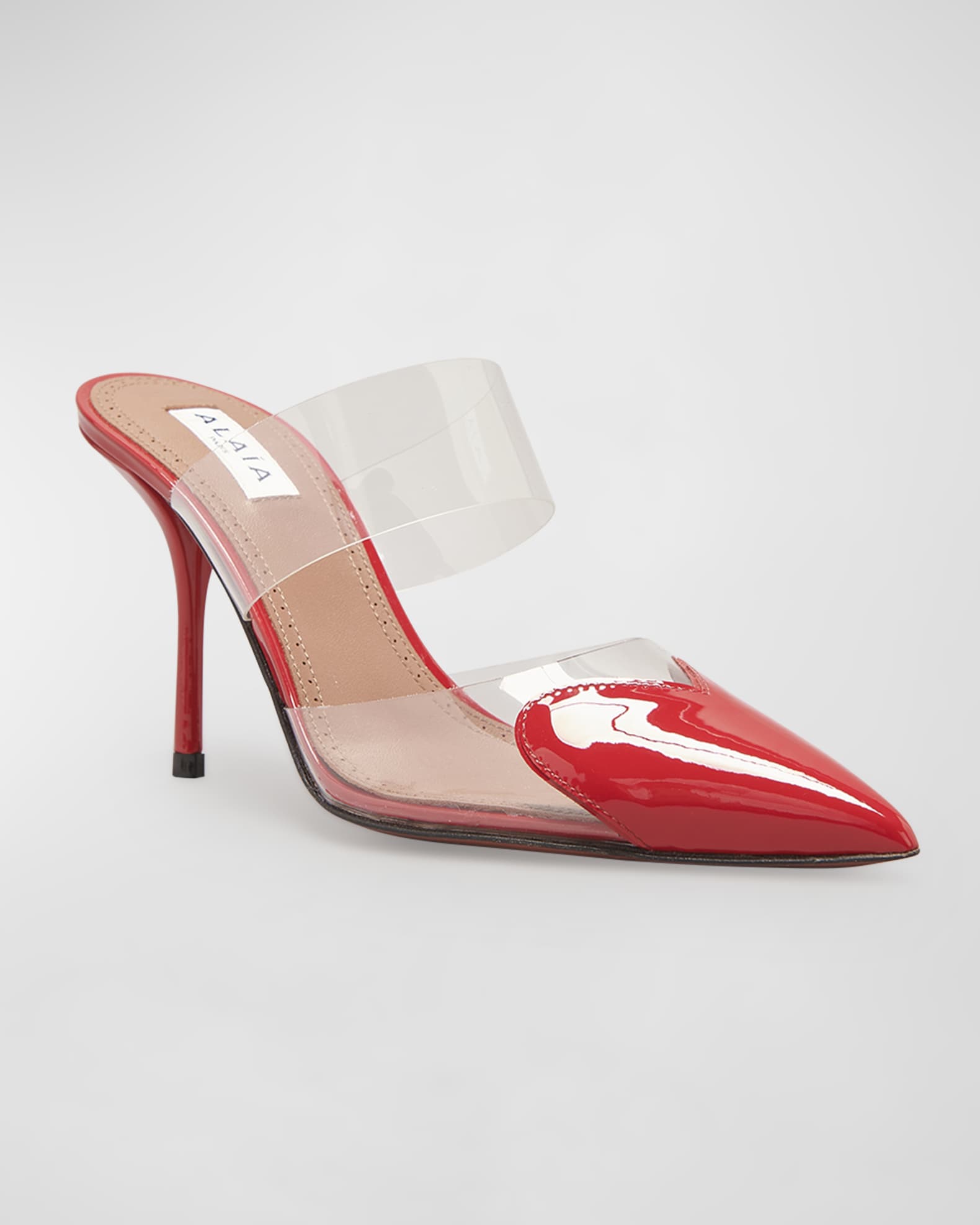 Coeur Clear Cap-Toe Mule Pumps 1
