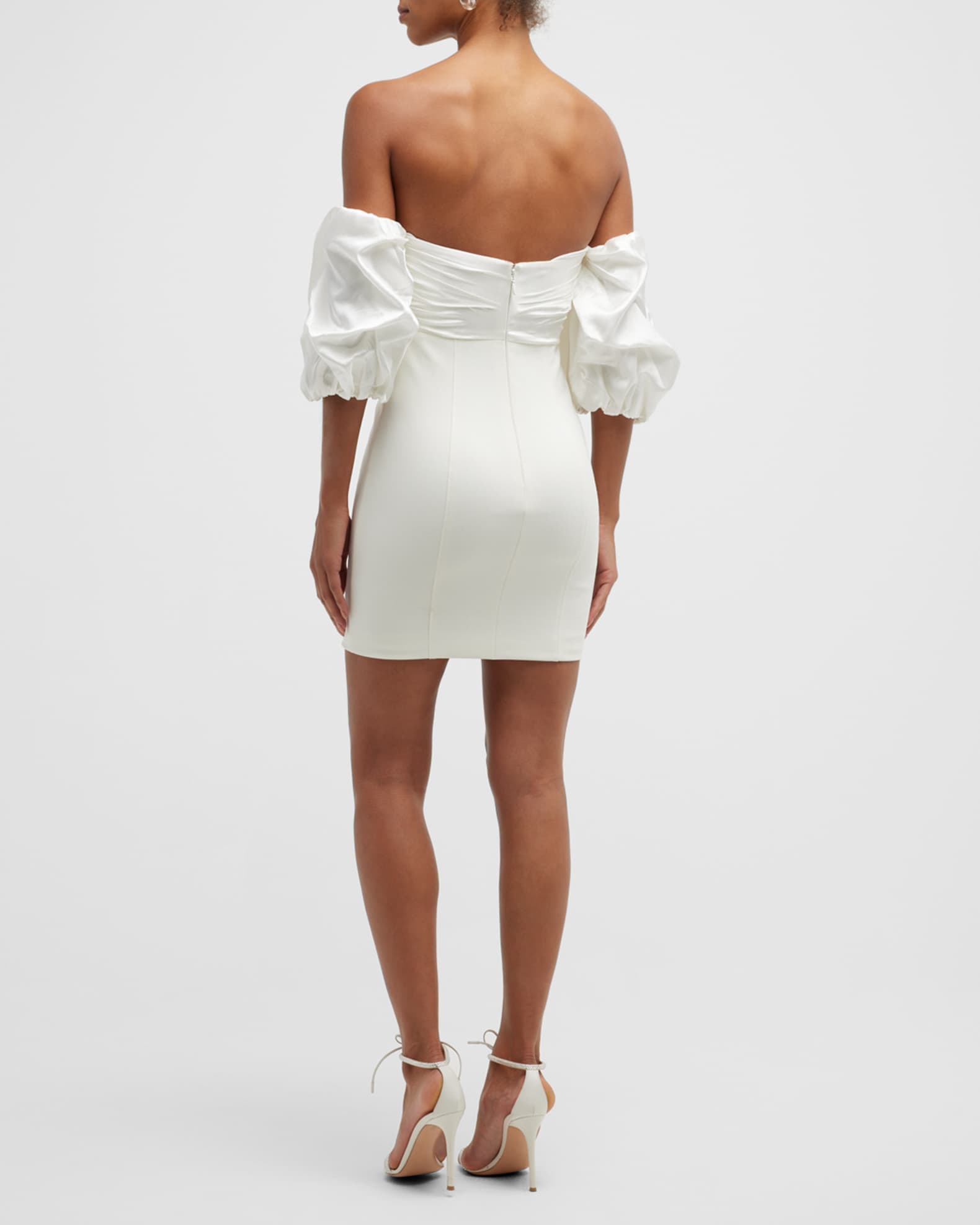 Cinq a Sept Teo Square-Neck Combo Mini Dress | Neiman Marcus