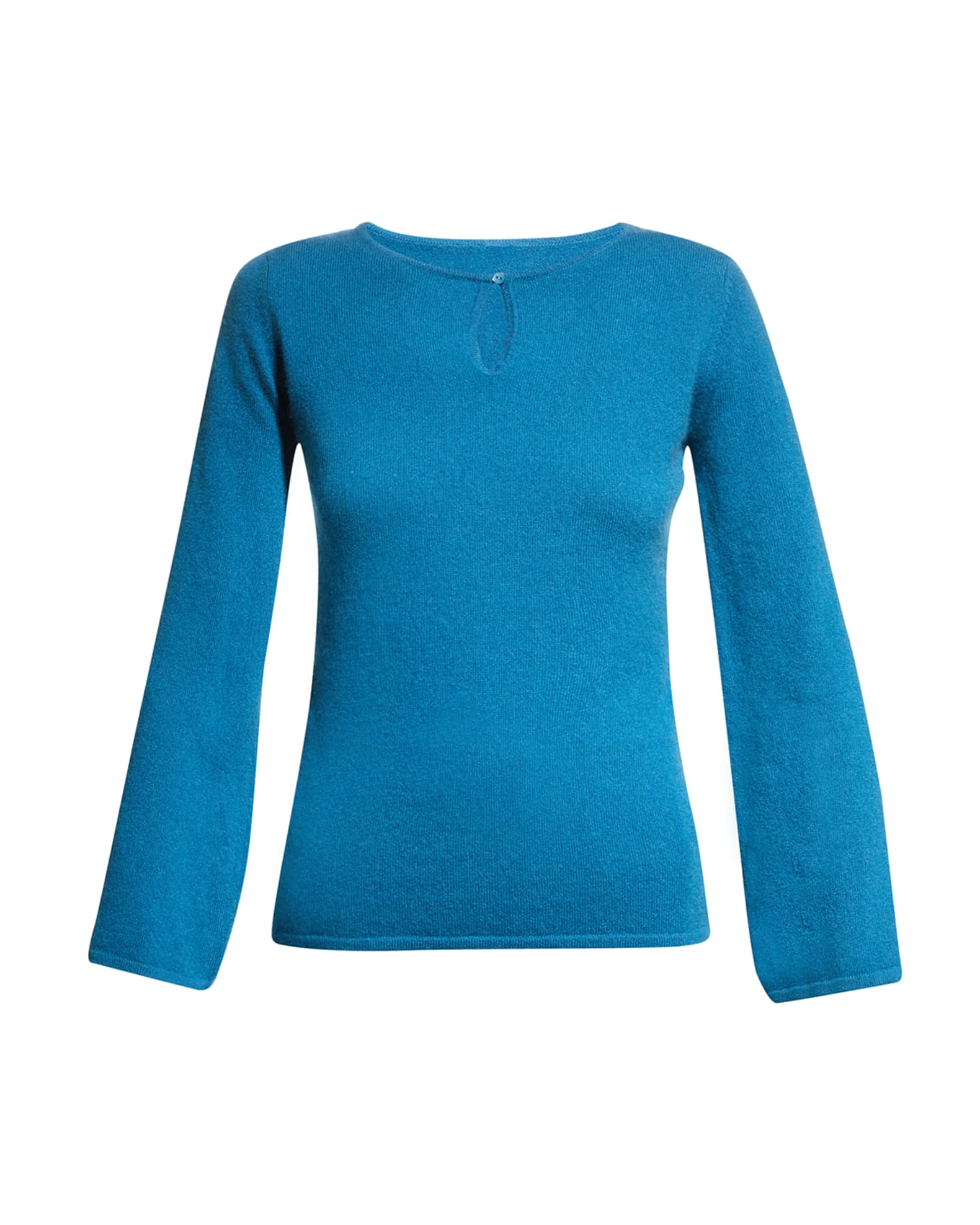 Crewneck Keyhole Cashmere Sweater 0