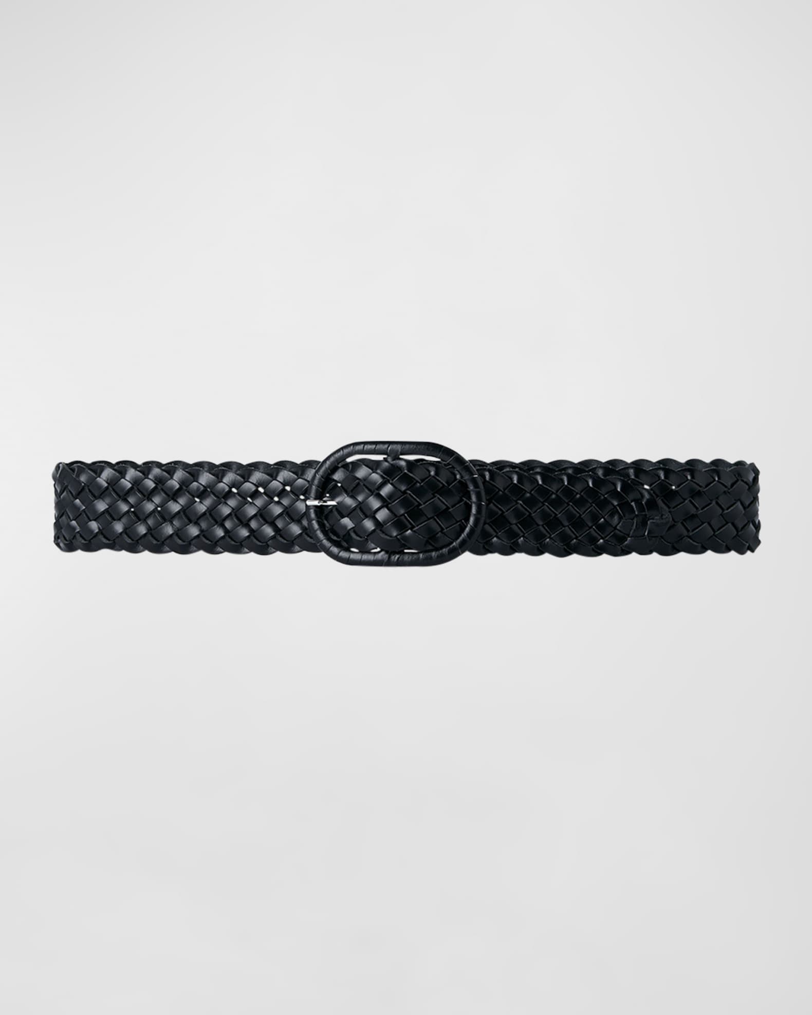 Toteme Braided Leather Wide Belt | Neiman Marcus