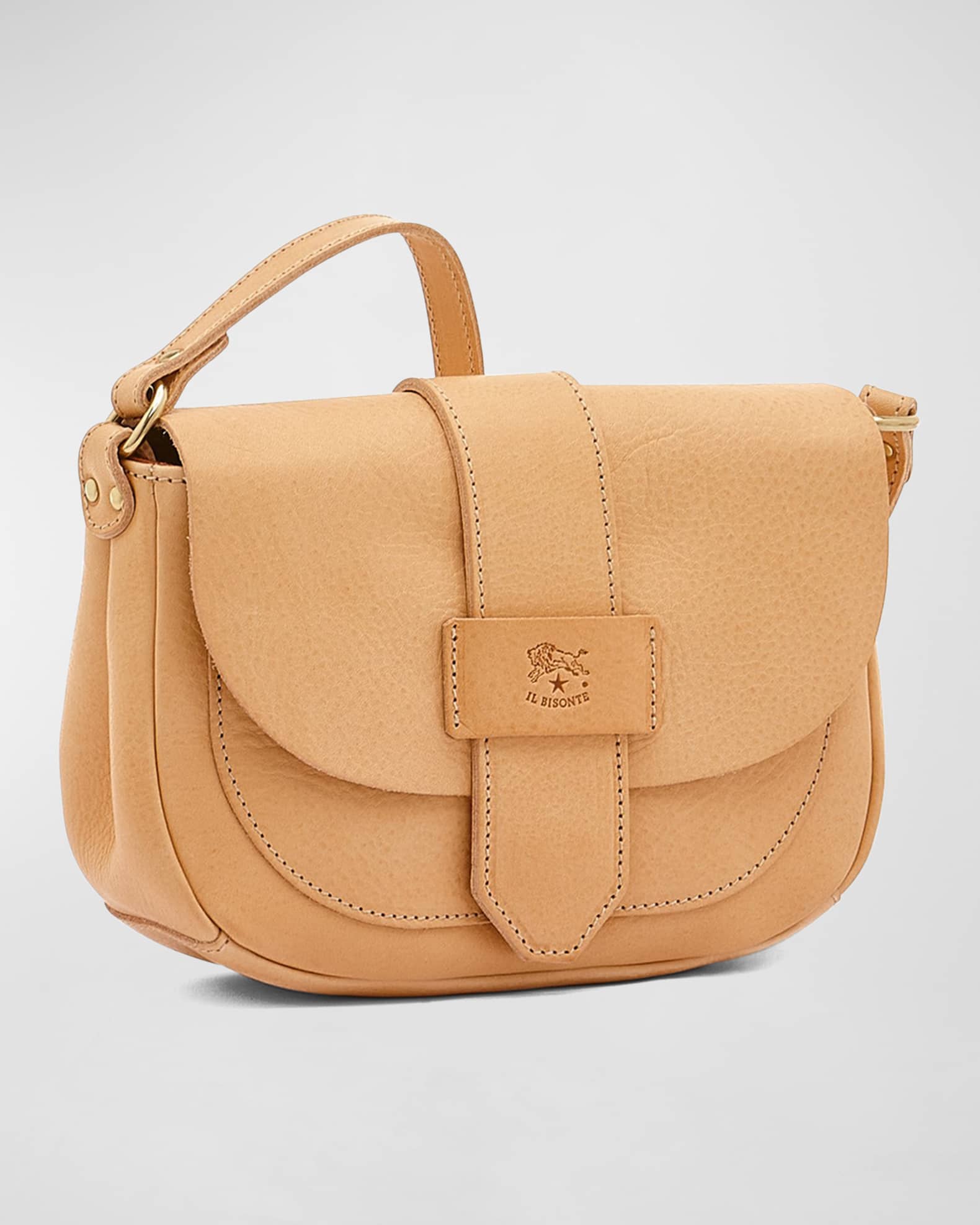 Il Bisonte Alloro Saddle Vachetta Leather Crossbody Bag | Neiman