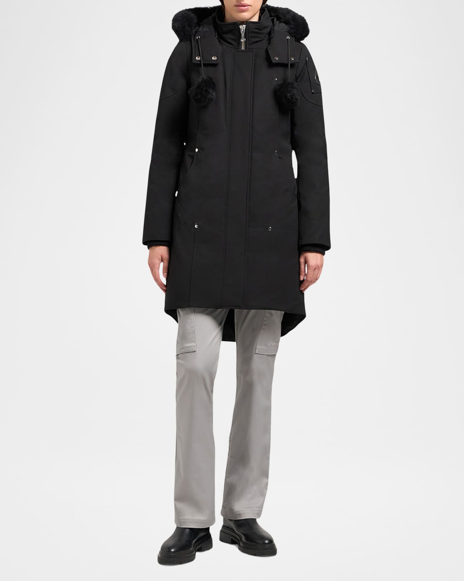 Stirling Parka Jacket w/ Shearling Trim  1