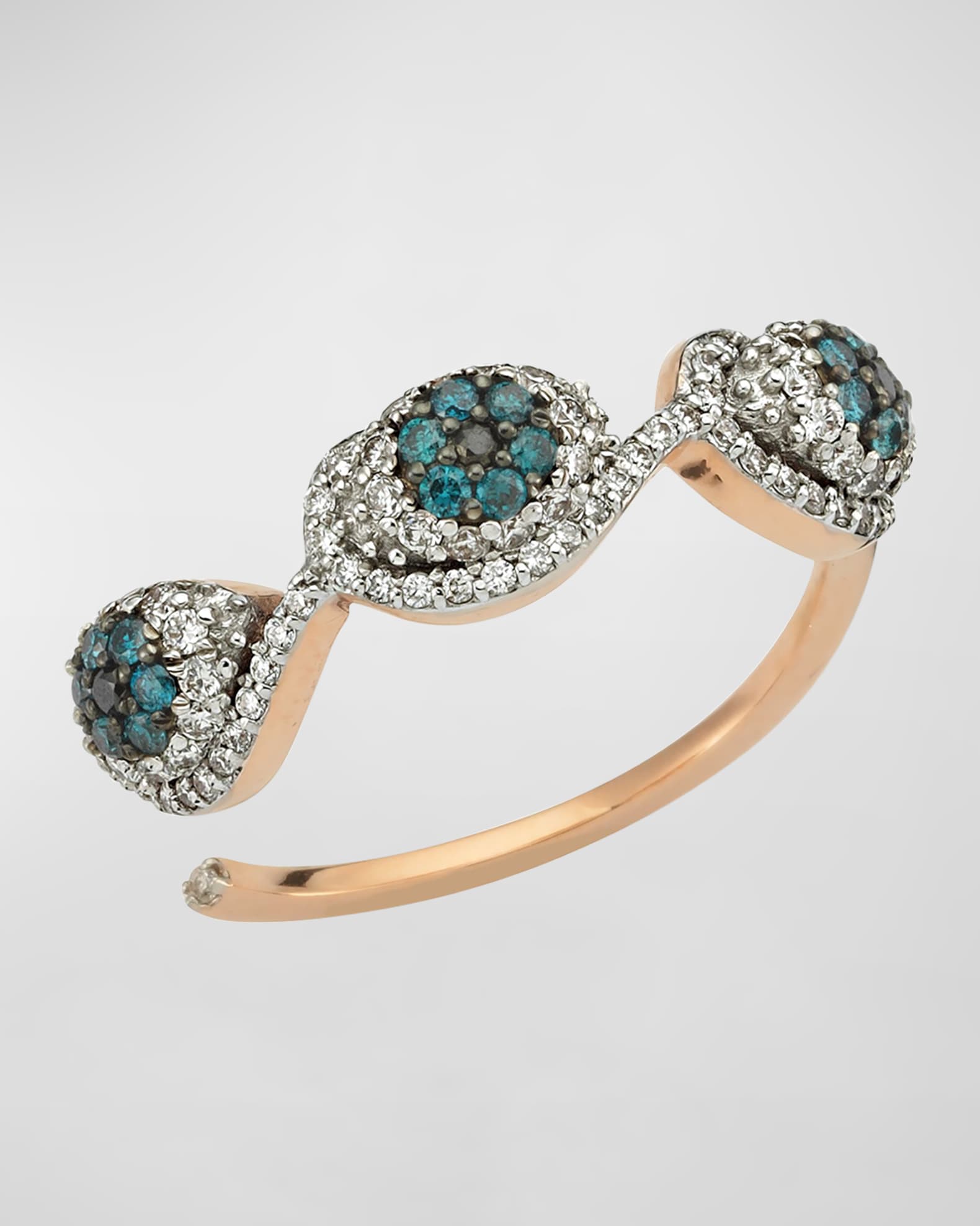 Triple Eye Light Diamond Ring, Size 7 0