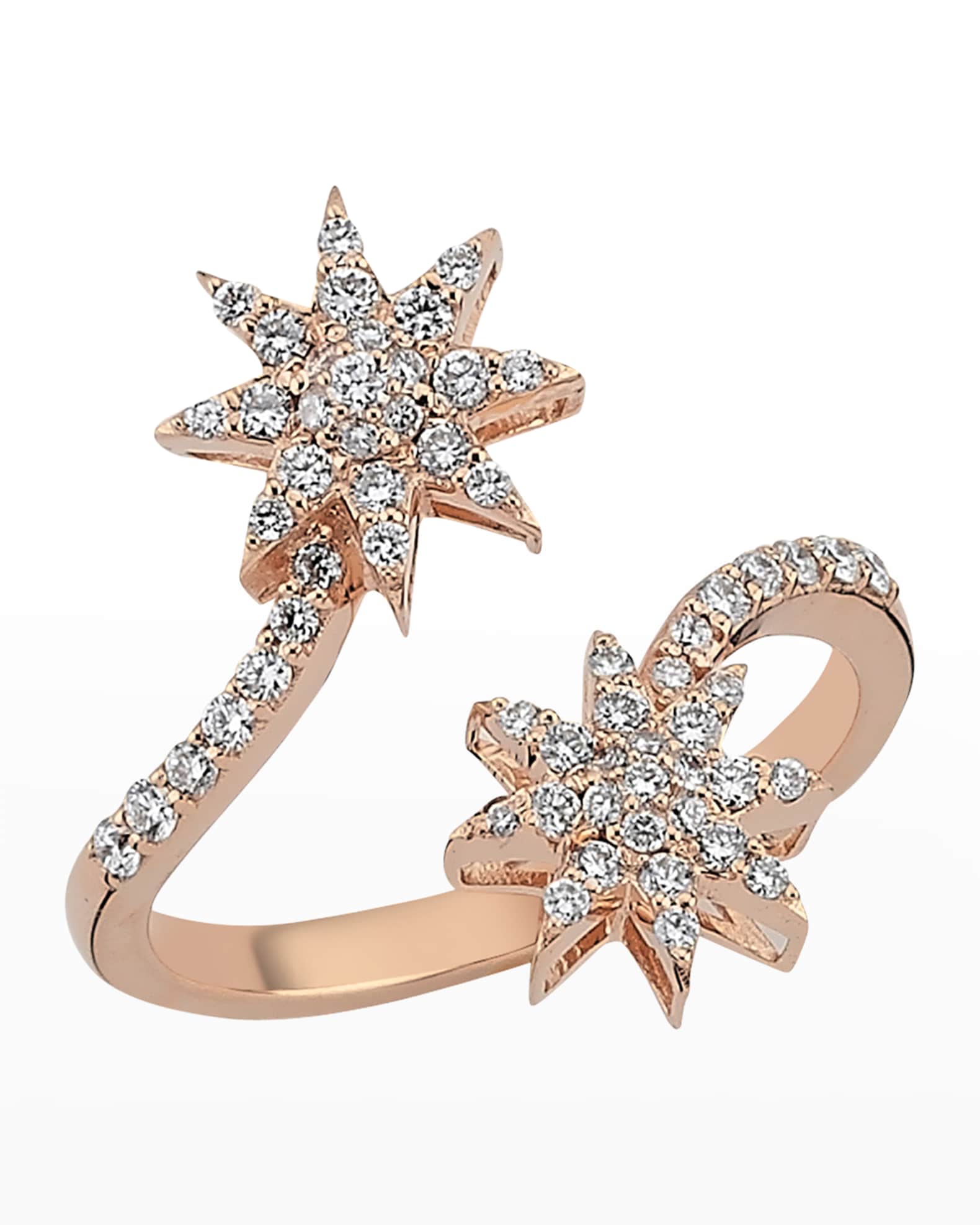 Venus Star Diamond Bypass Ring, Size 7 0