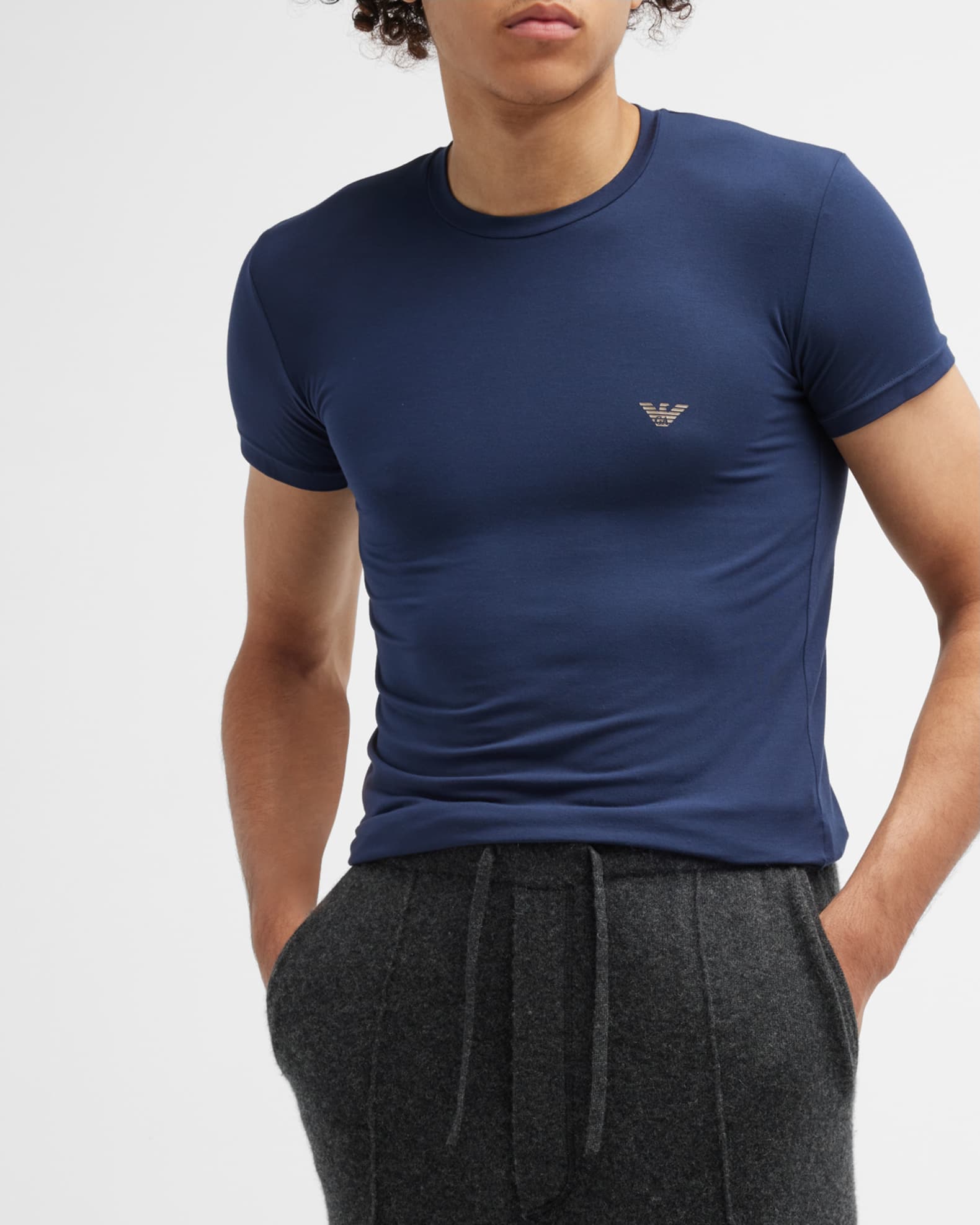 Emporio Armani Men's Slim-Fit Stretch T-Shirt | Neiman Marcus