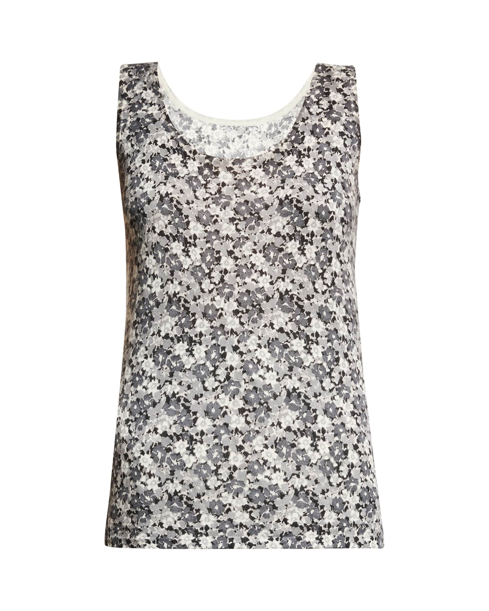 Floral-Print Cashmere Tank 0