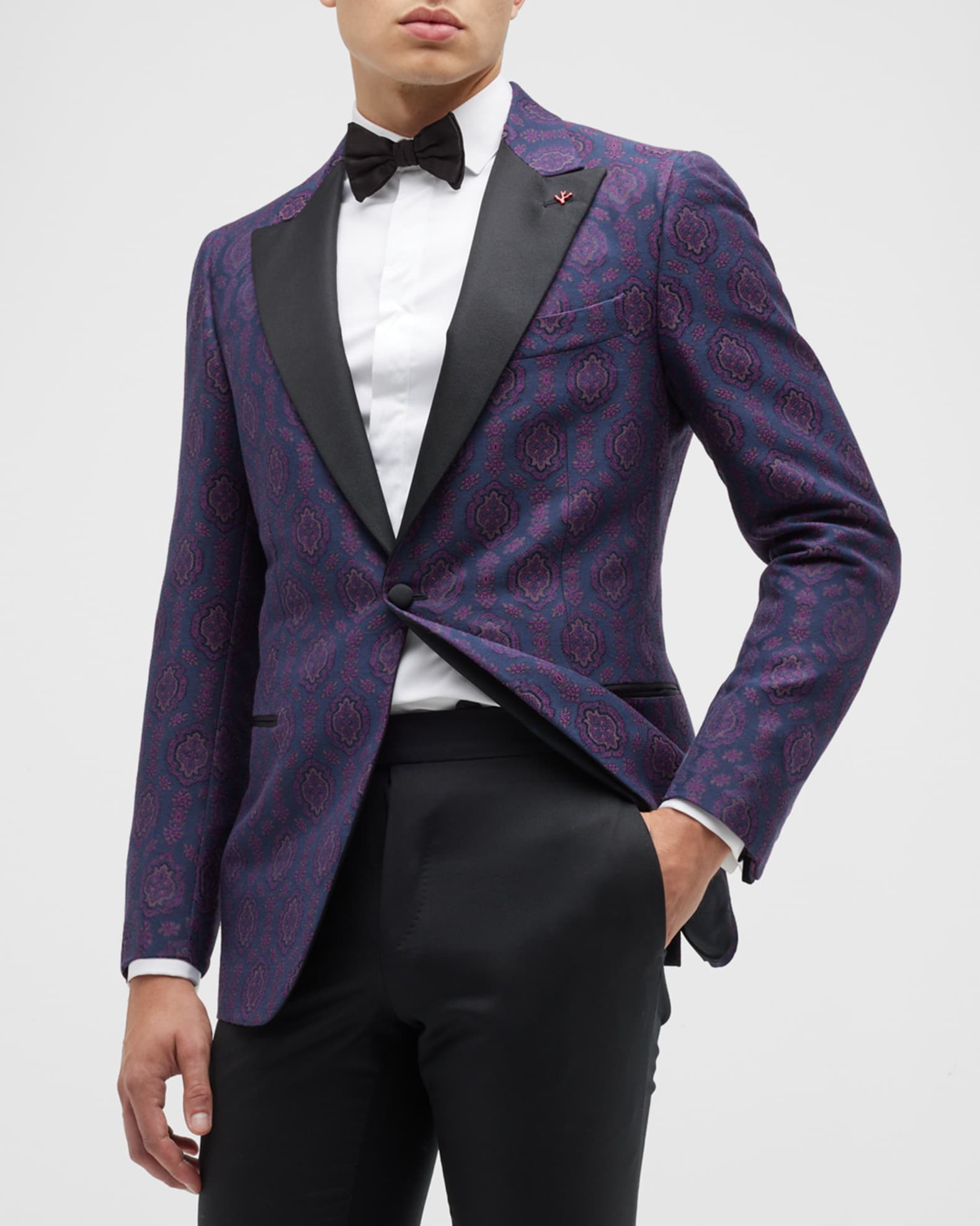 Isaia Men's Sanita Jacquard Tuxedo Jacket | Neiman Marcus