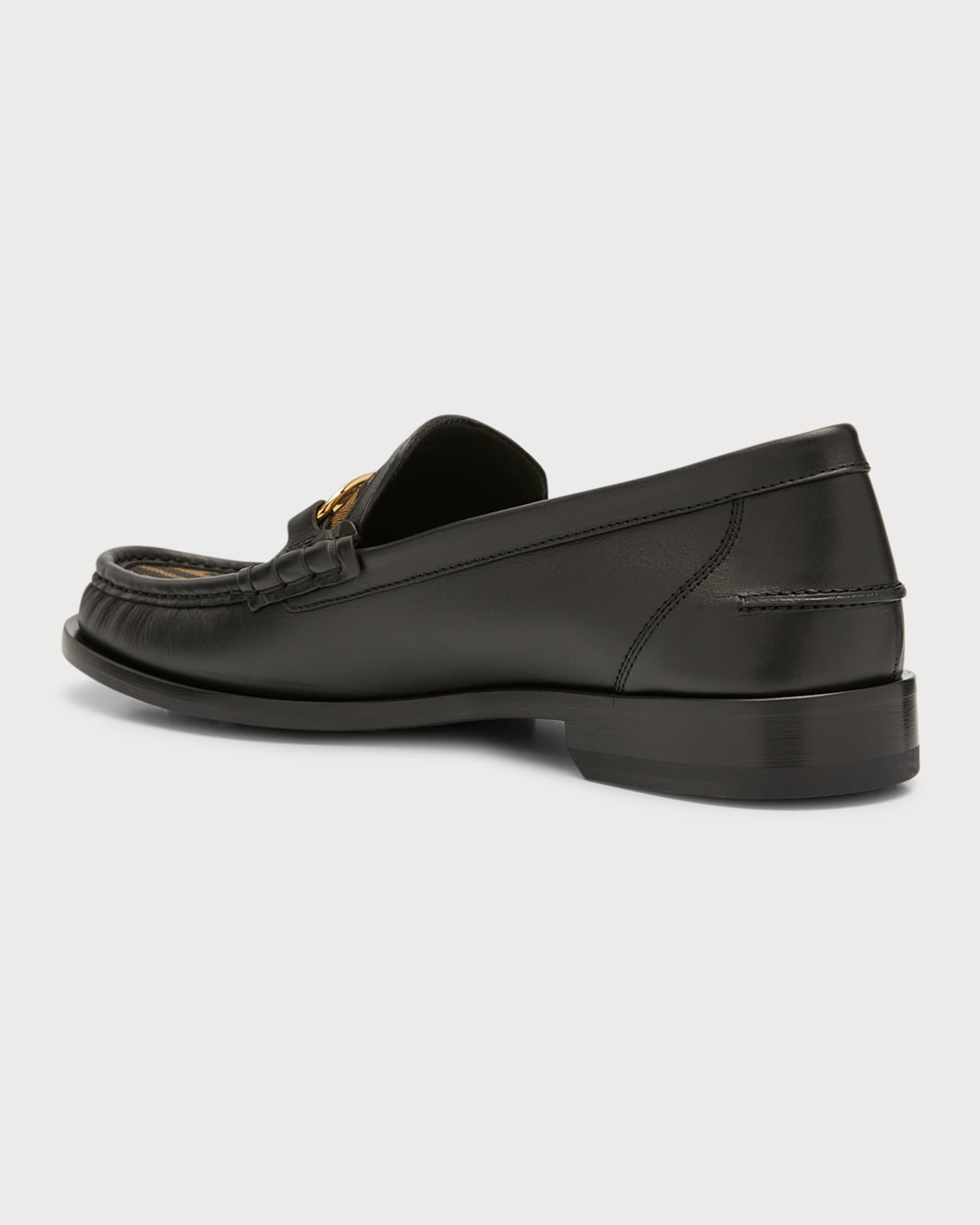 Fendi Men's FF O'Lock Leather Loafers | Neiman Marcus