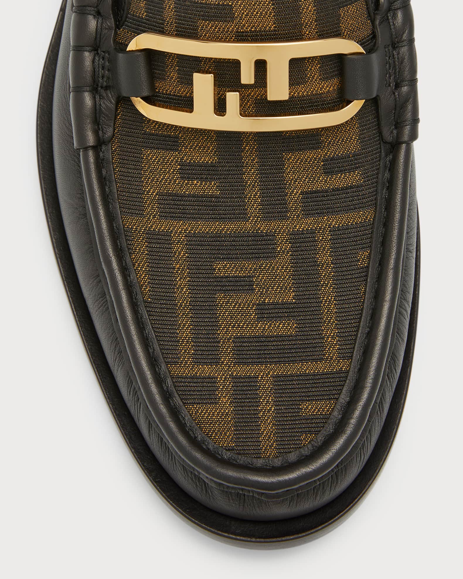 Men s FF O Lock Leather Loafers