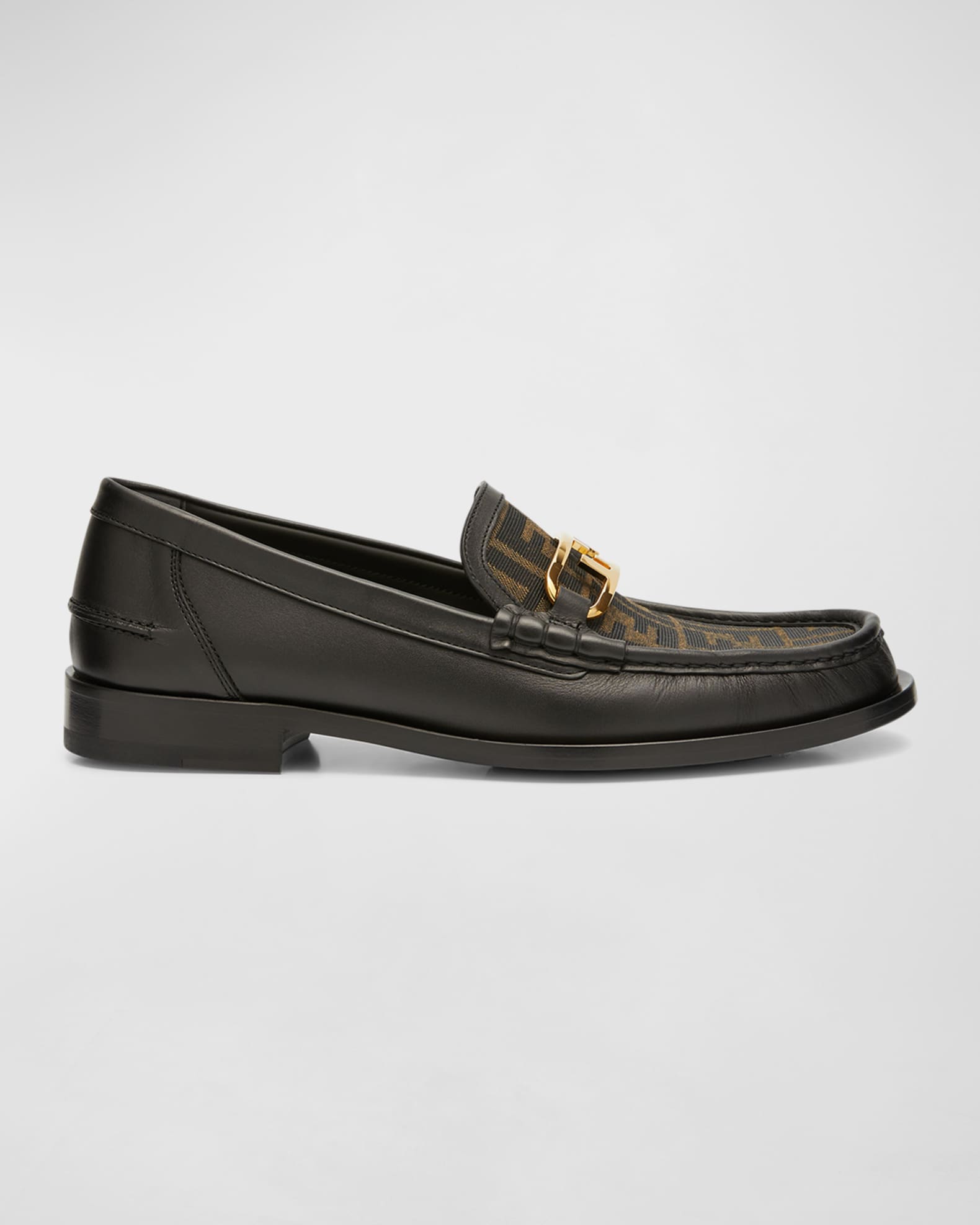 Fendi Men s FF O Lock Leather Loafers Neiman Marcus
