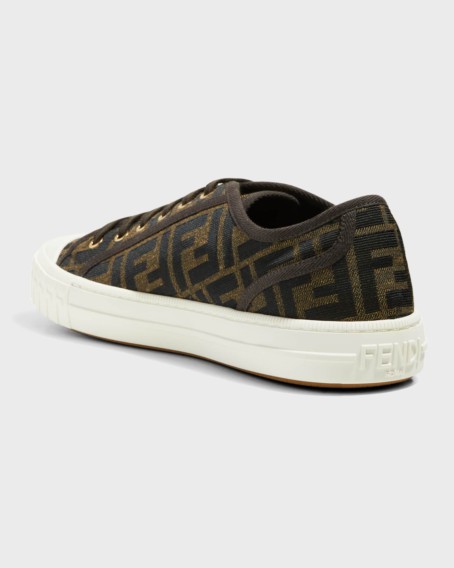 Fendi Men's New Summery Canvas Monogram Low Top Sneakers | Neiman Marcus