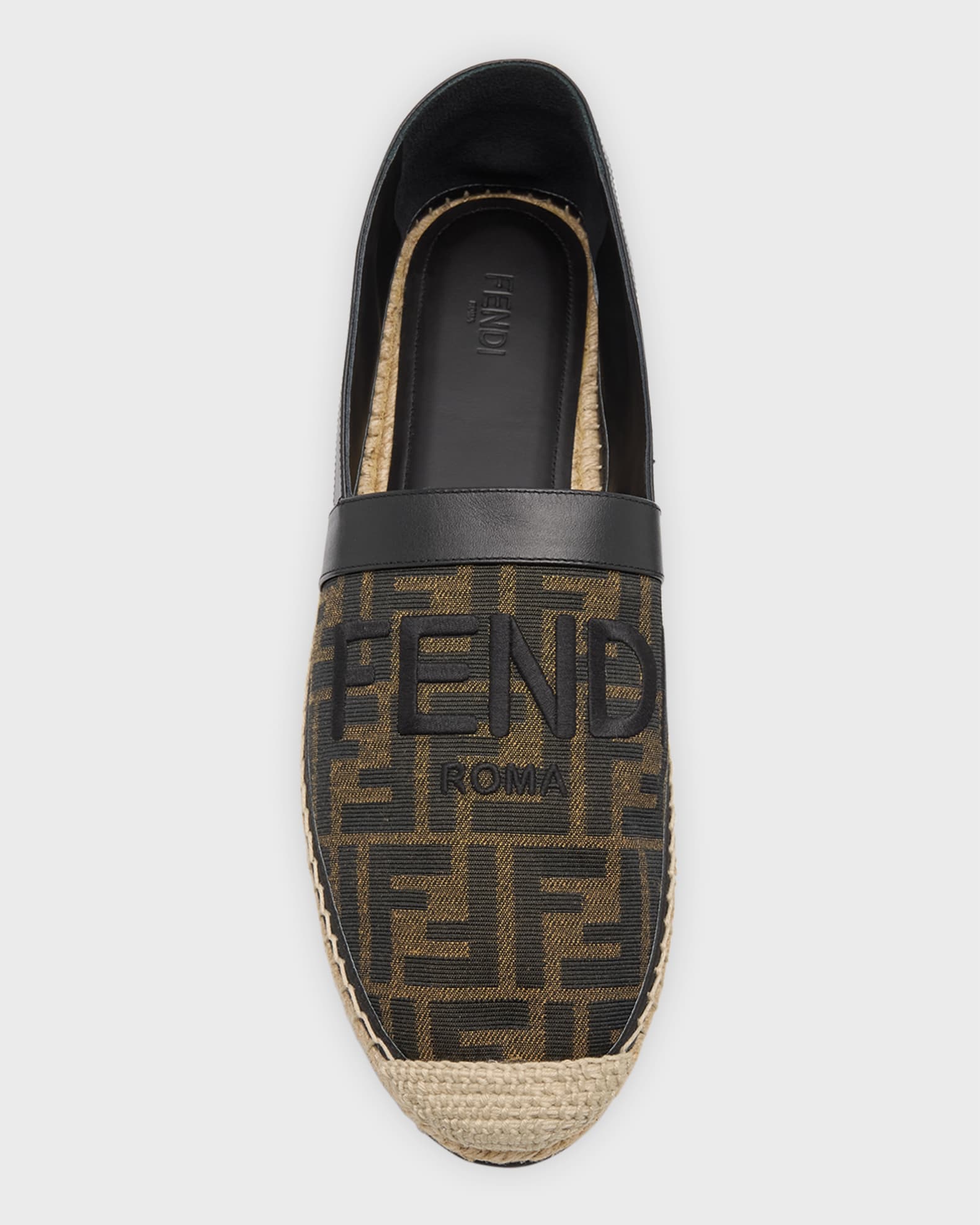 Men s FF Jacquard Leather Trim Espadrilles