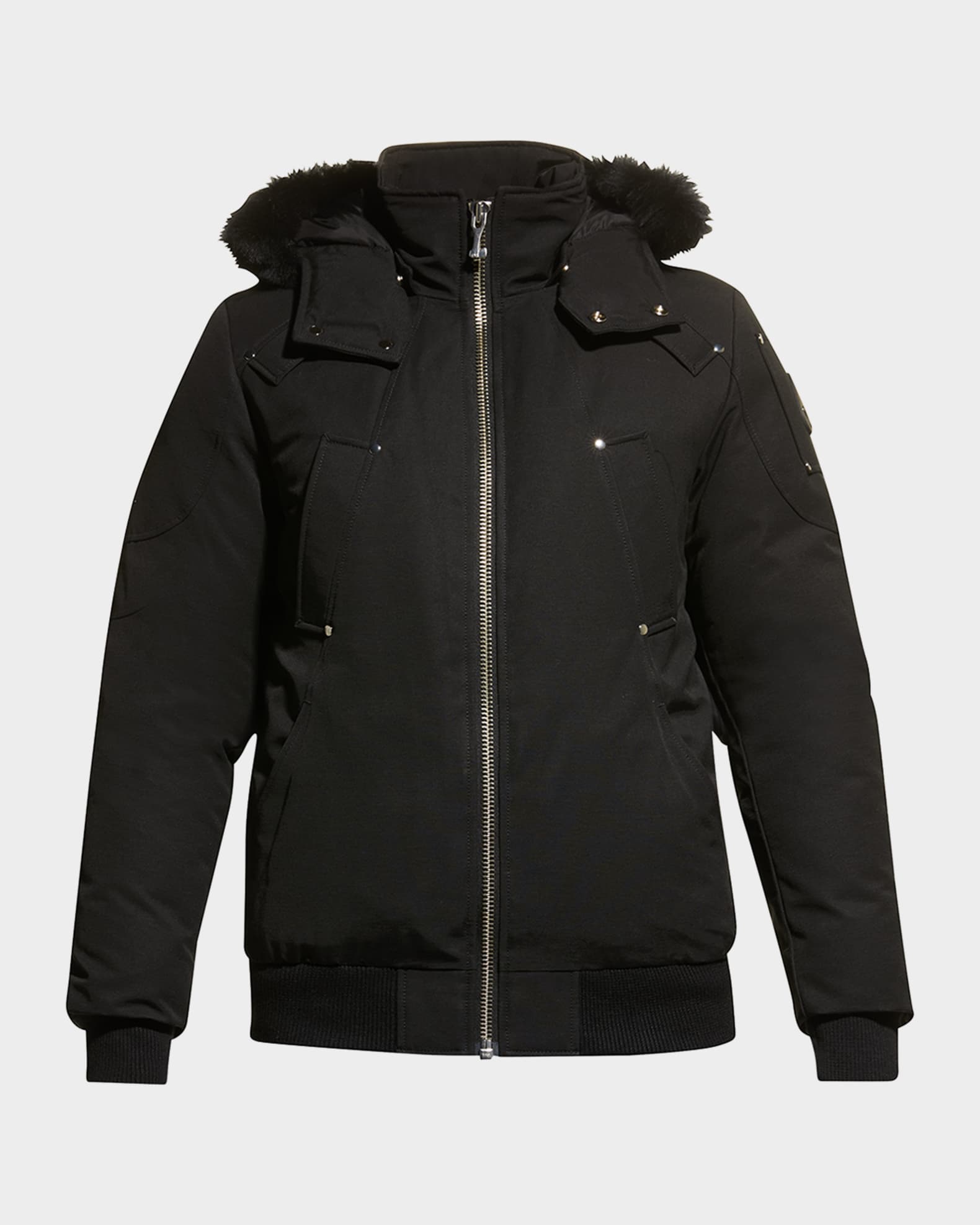 Moose Knuckles Men s Ballistic Bomber Jacket w Fur Trim Neiman Marcus
