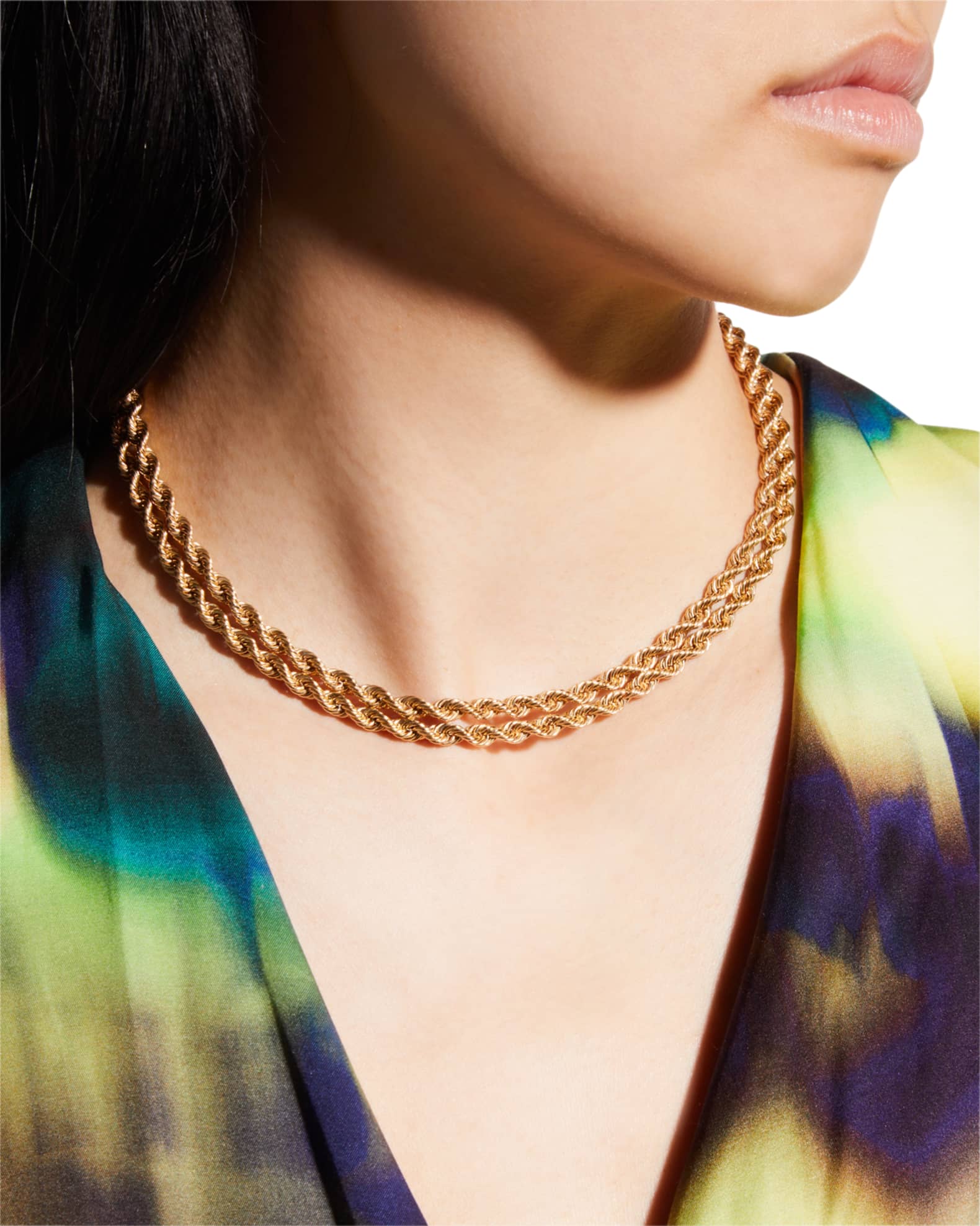 Yellow Gold Twist Chain Necklace, 33"L 1
