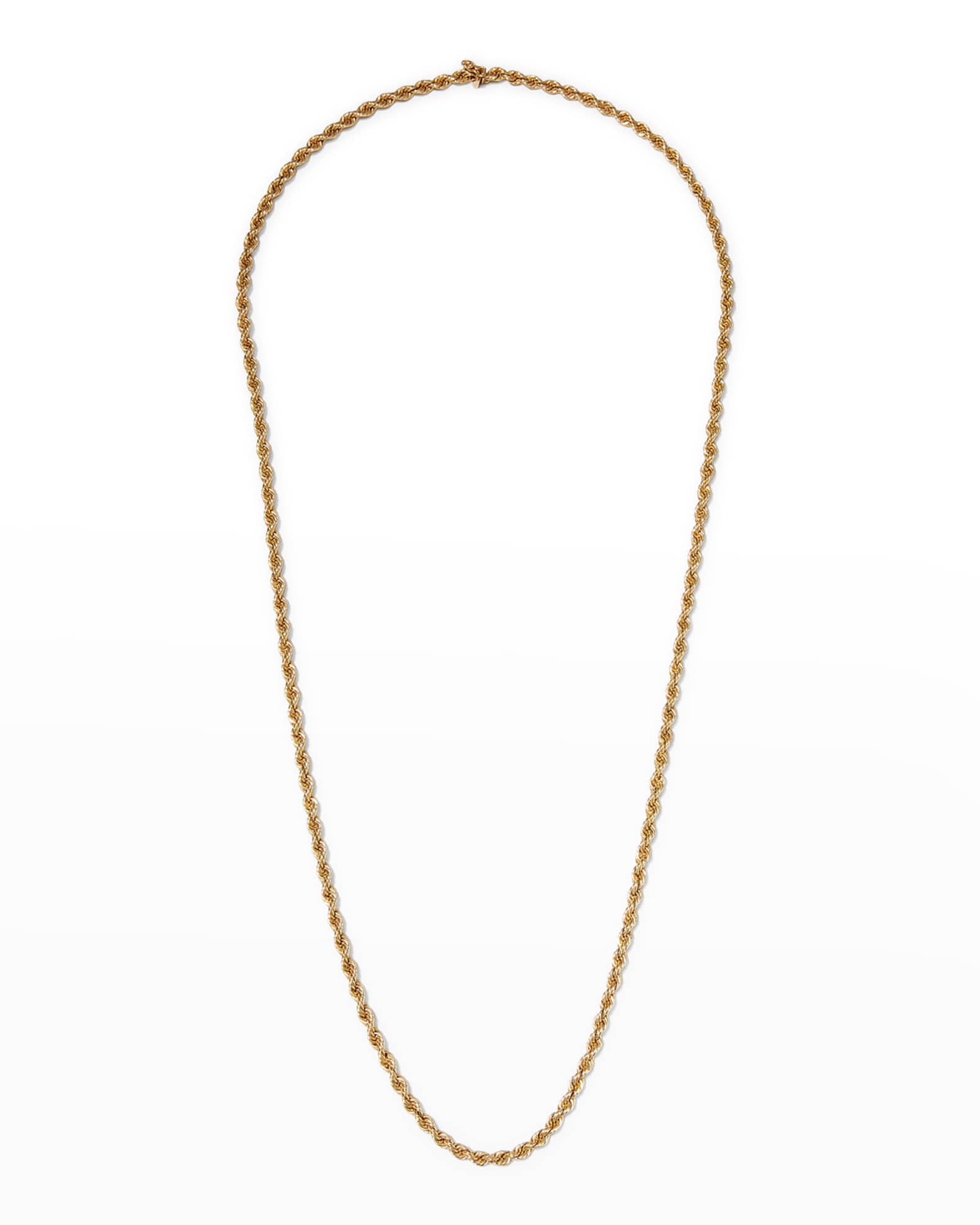 Yellow Gold Twist Chain Necklace, 33"L 0
