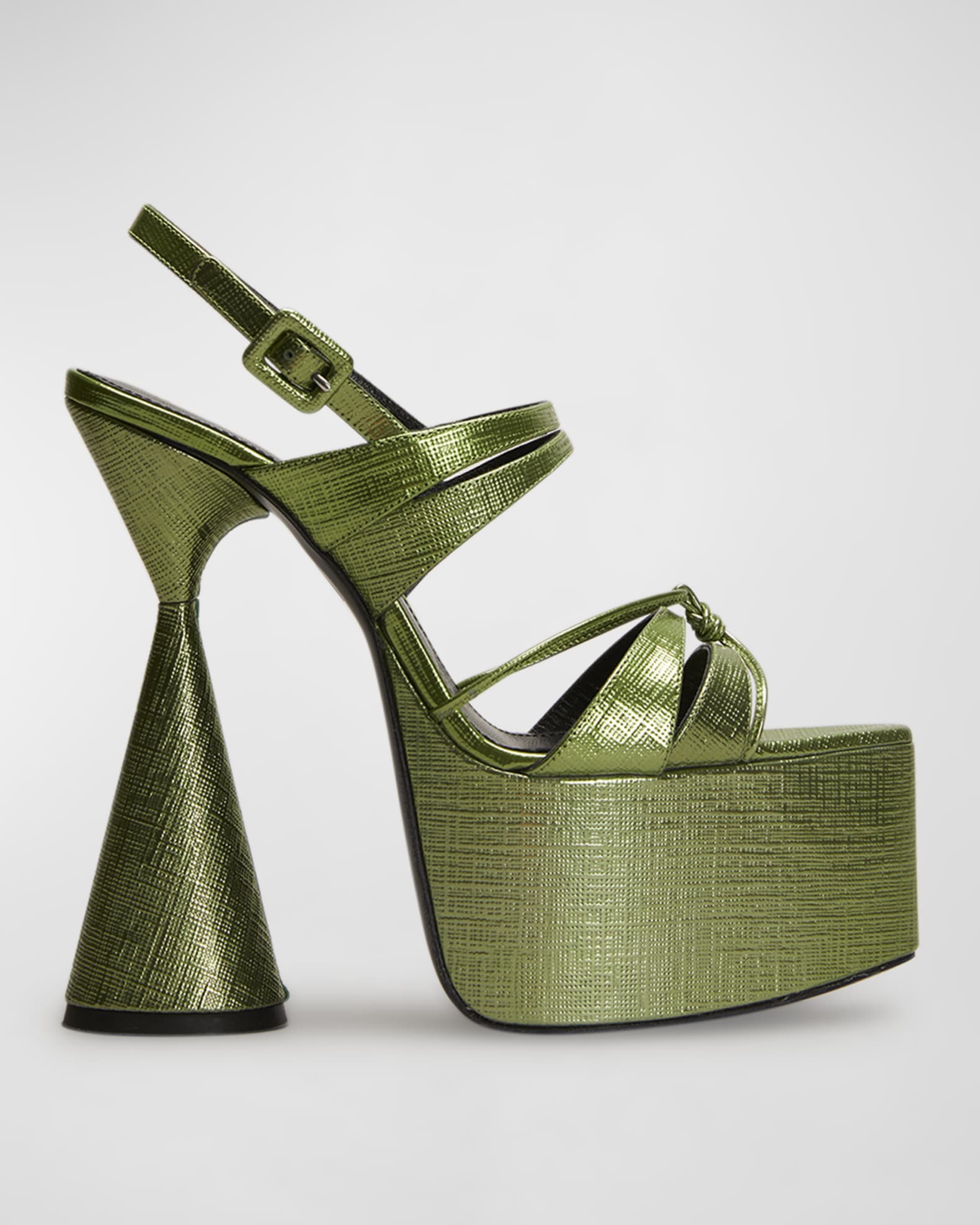 D'ACCORI Belle Calfskin Slingback Platform Sandals | Neiman Marcus