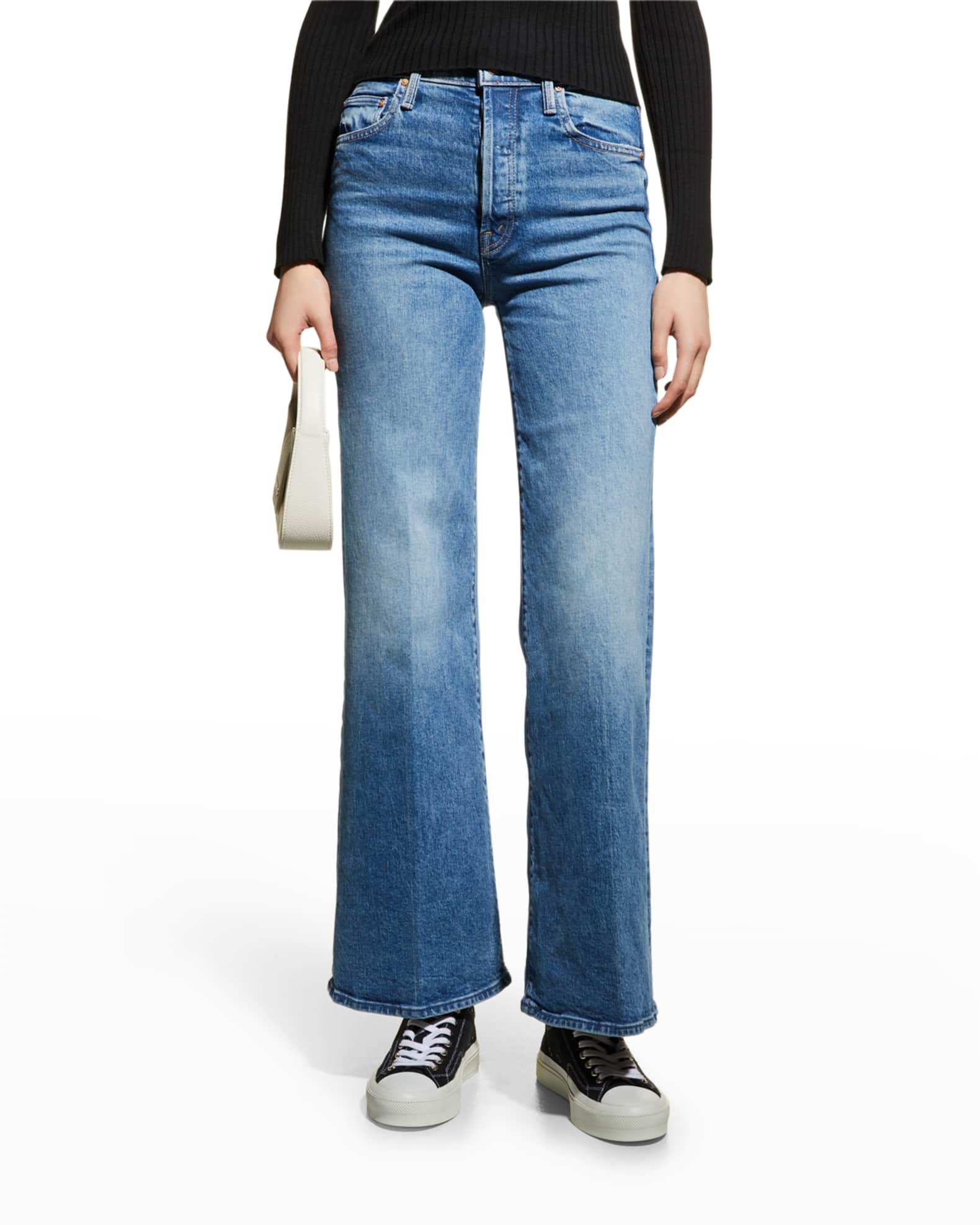 MOTHER The Tomcat Roller Wide-Leg Denim Jeans | Neiman Marcus