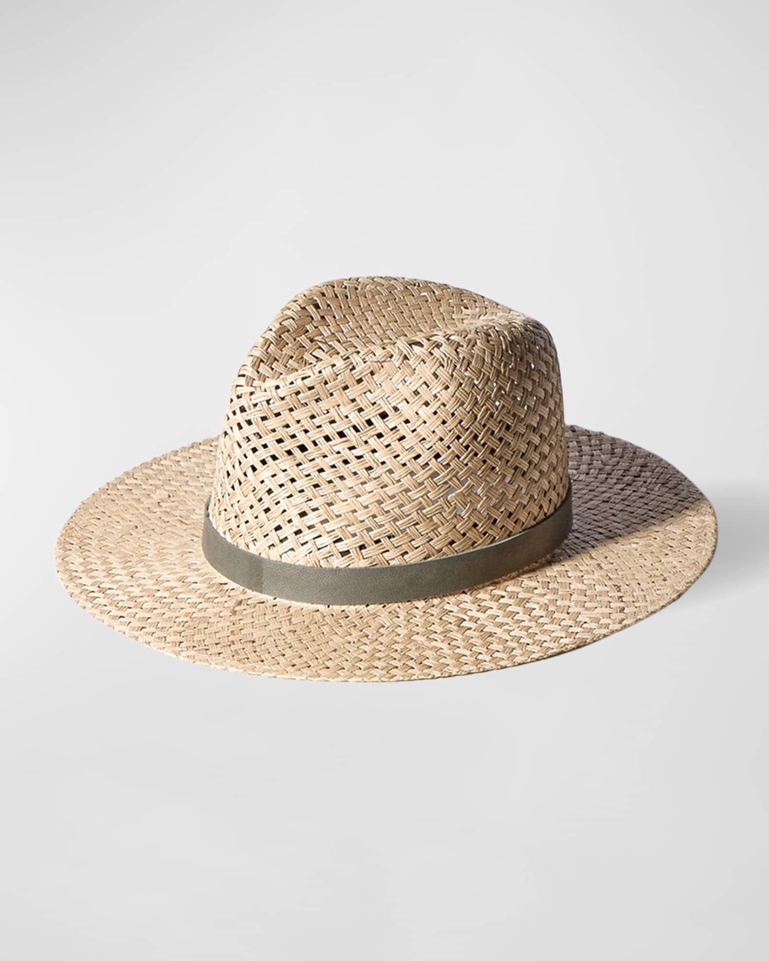 Janessa Leone Otis Woven Straw Fedora Hat | Neiman Marcus