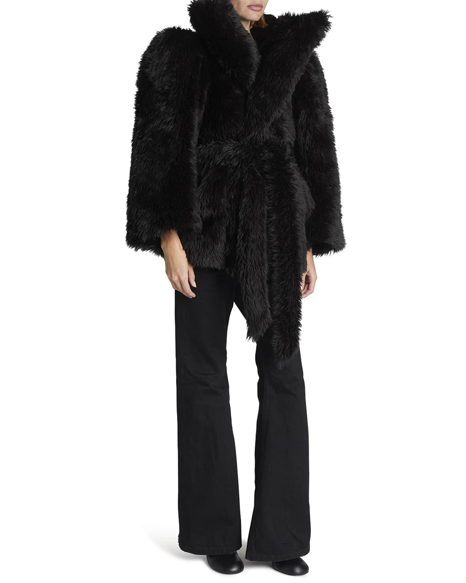 balenciaga fur coat