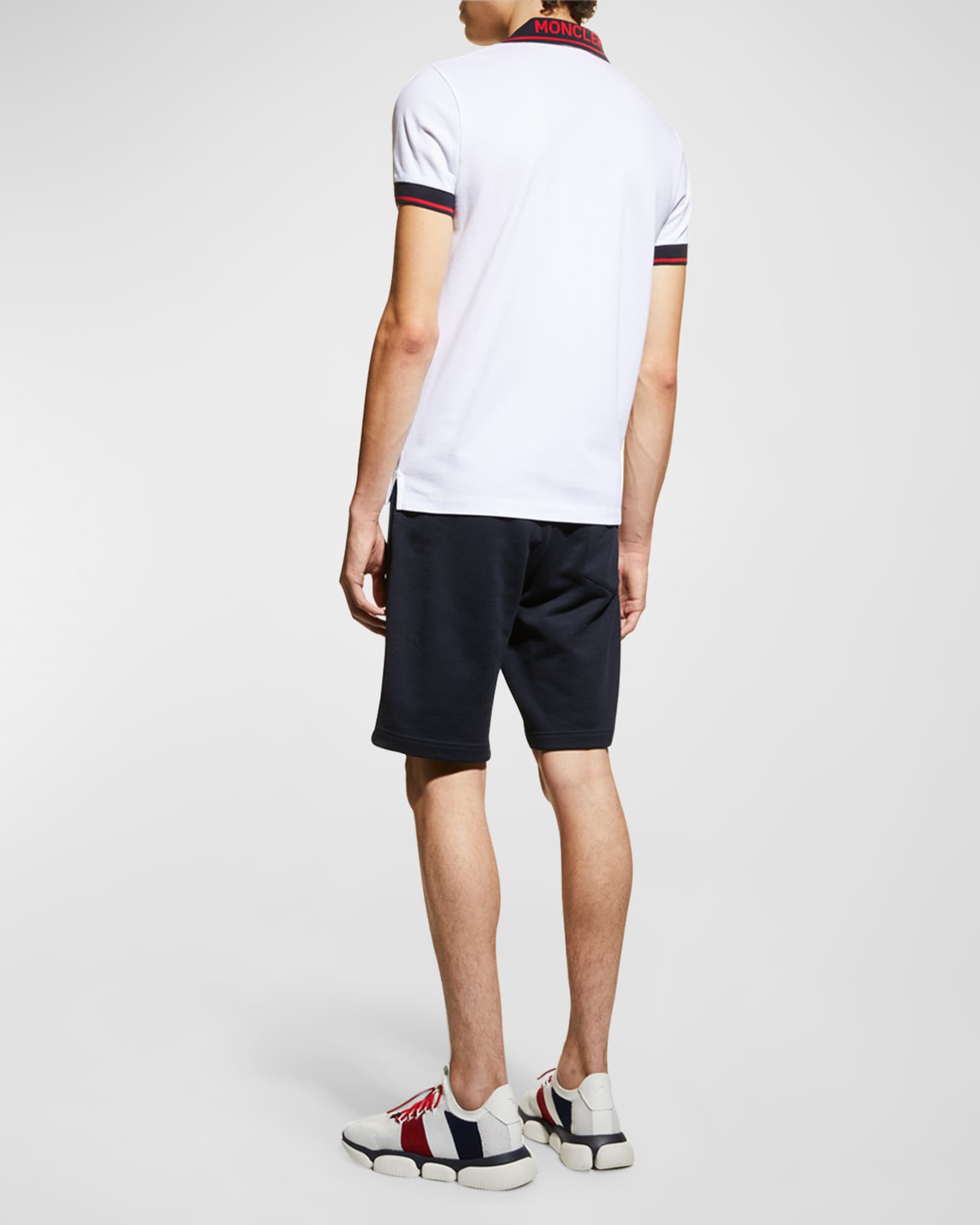 Moncler Men's Logo-Collar Polo Shirt | Neiman Marcus