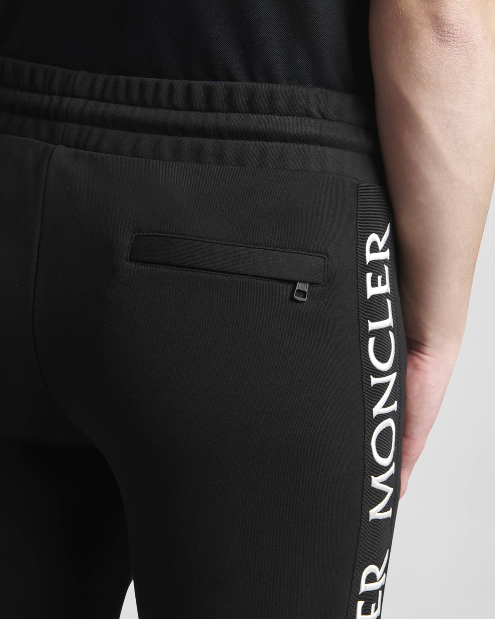 Moncler Men's Logo-Tape Sweatpants | Neiman Marcus