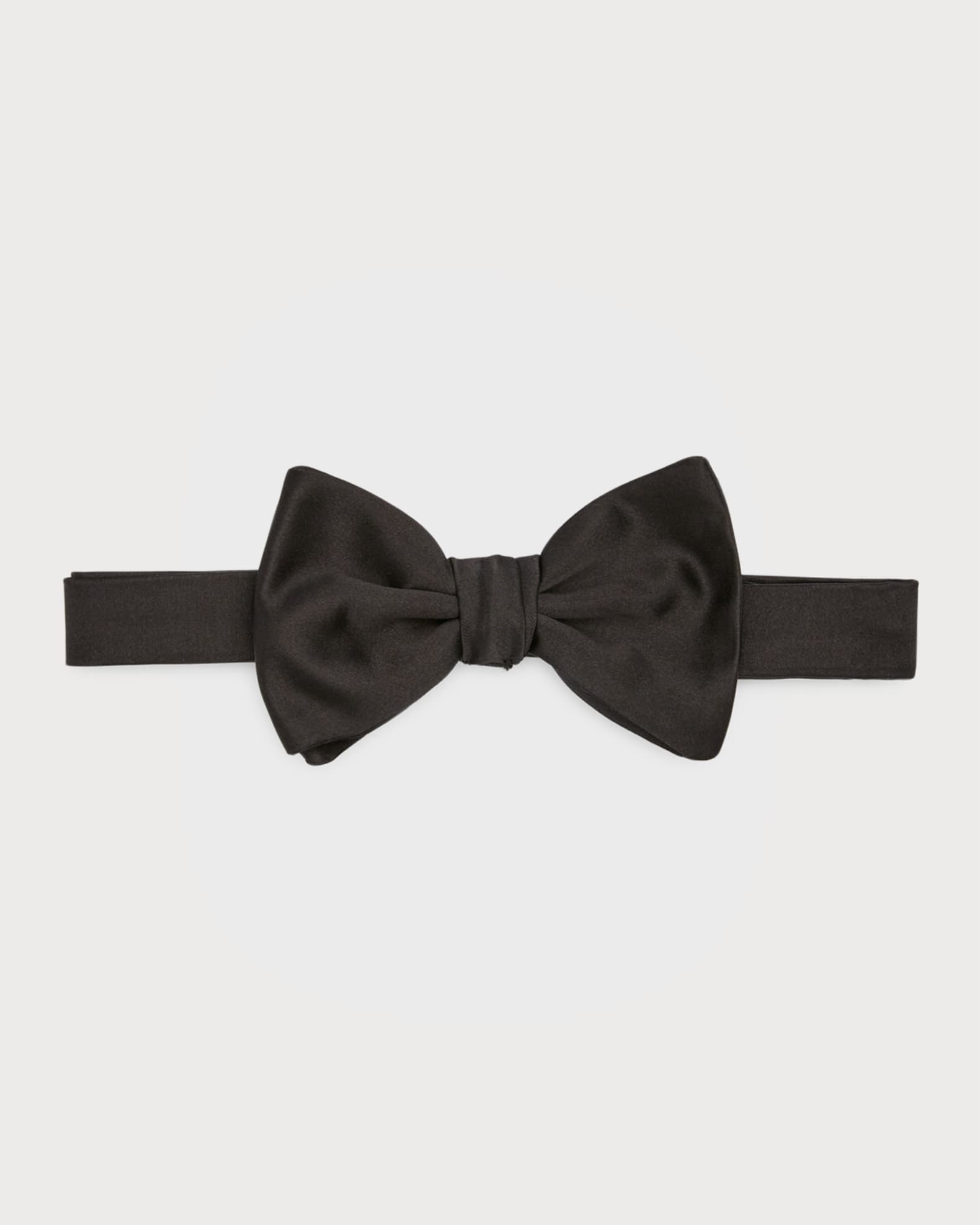 Men's Solid Silk Pre-Tied Bow Tie 0
