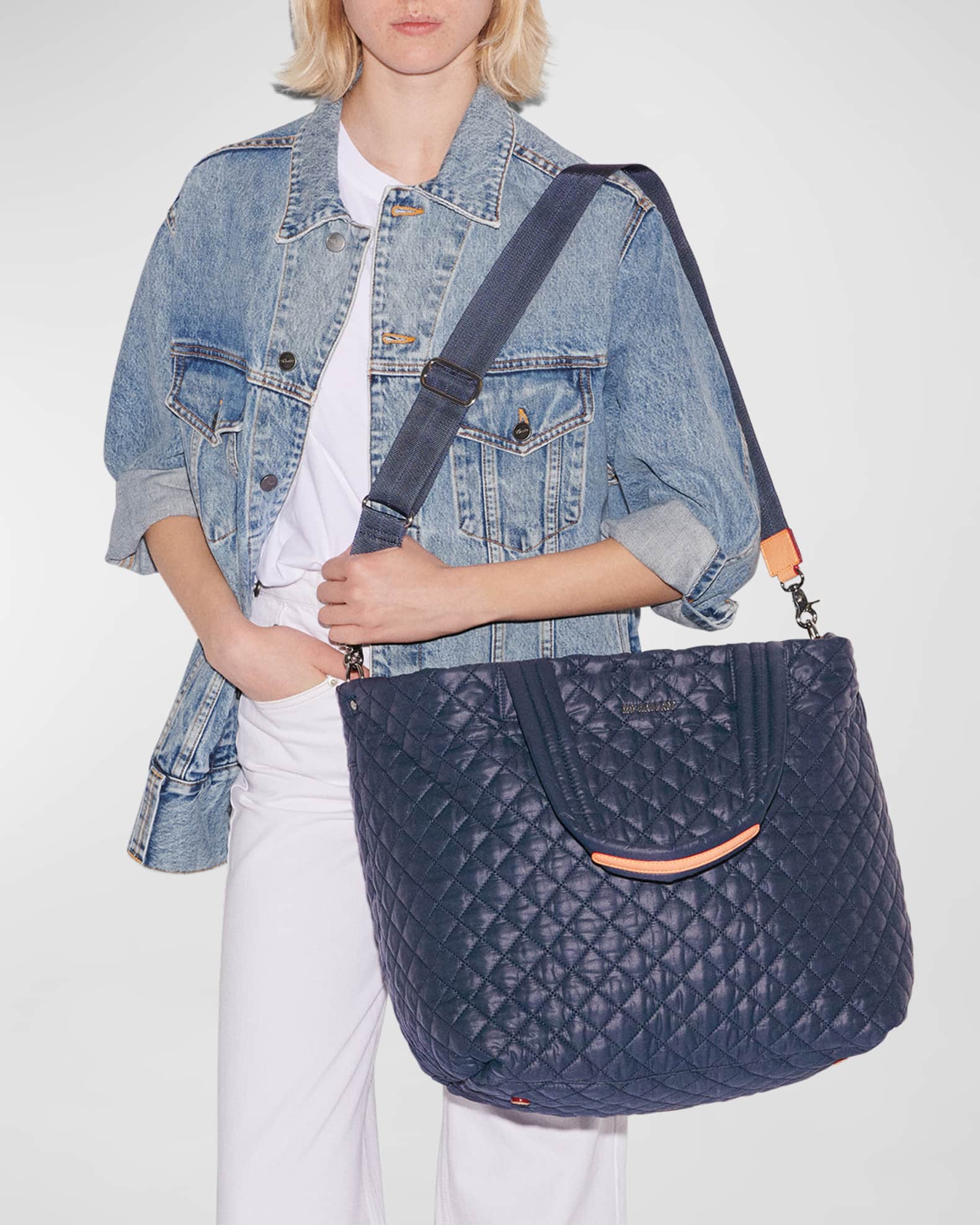 Quilted nylon tote on sale