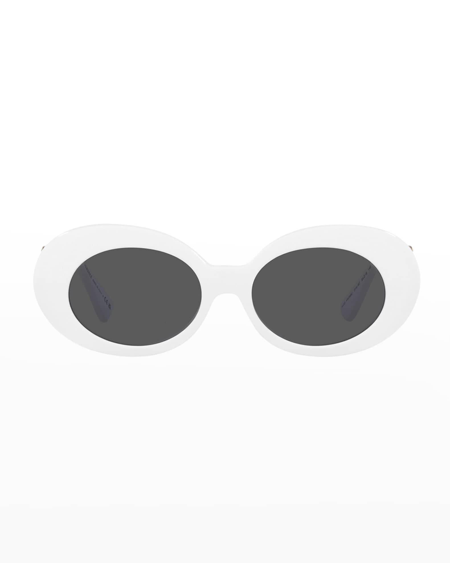 Versace Medusa Embellished Oval Acetate Sunglasses Neiman Marcus