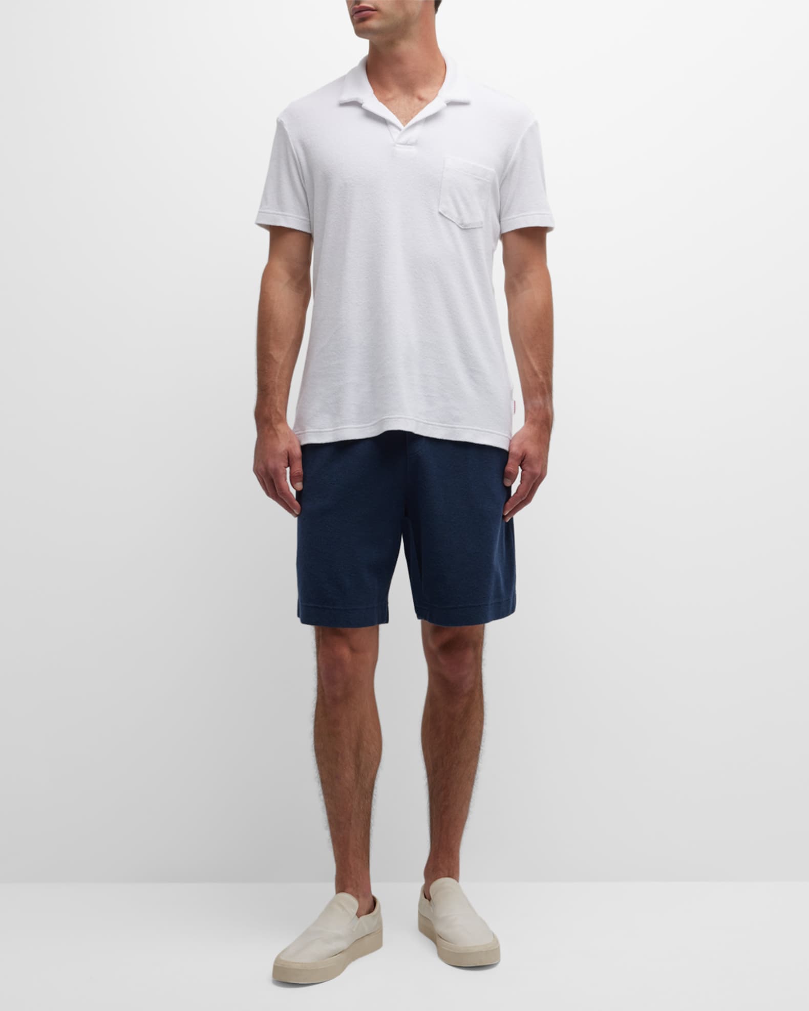 Orlebar Brown Terry Cotton Polo White XXL
