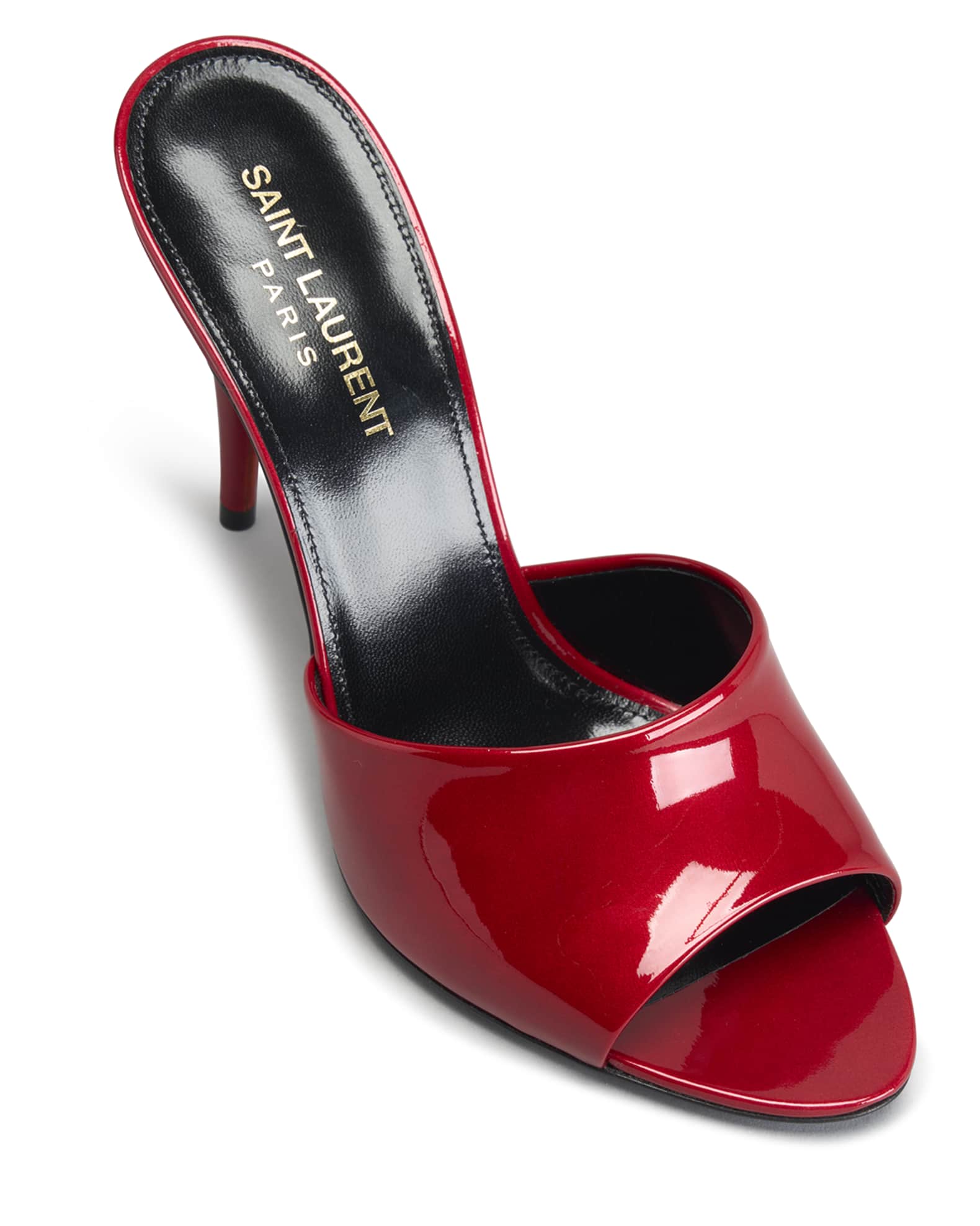 Saint Laurent La Patent Stiletto Mule Sandals | Neiman Marcus
