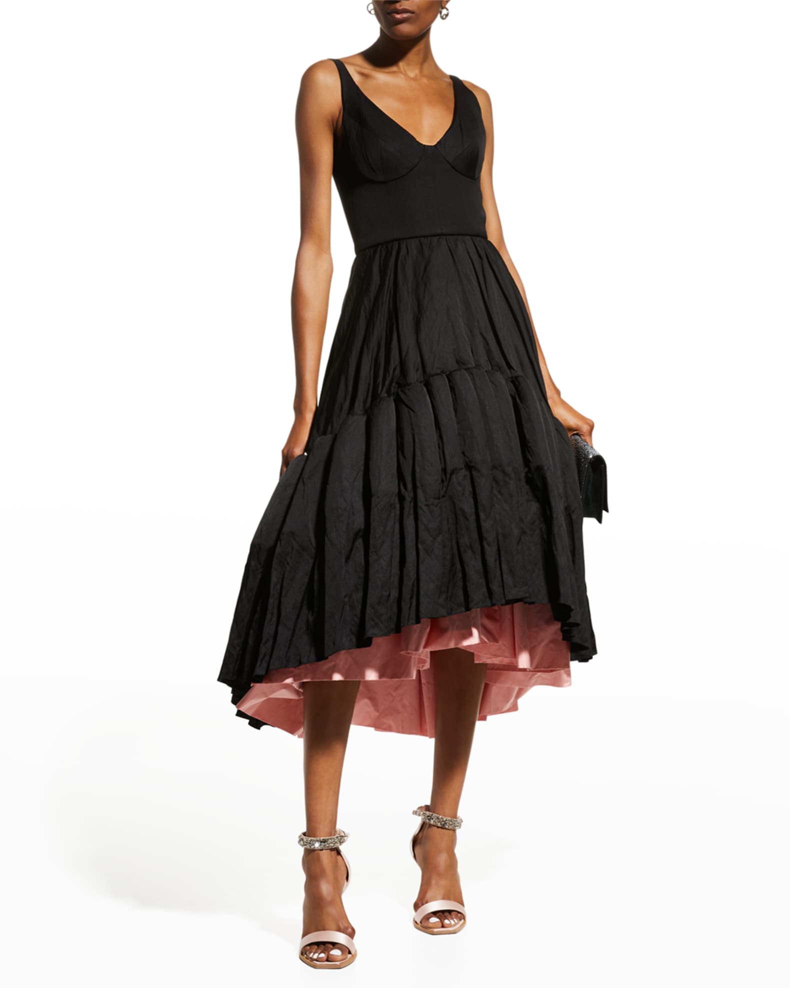 Jason Wu Collection Tiered Ruffle Midi Dress | Neiman Marcus