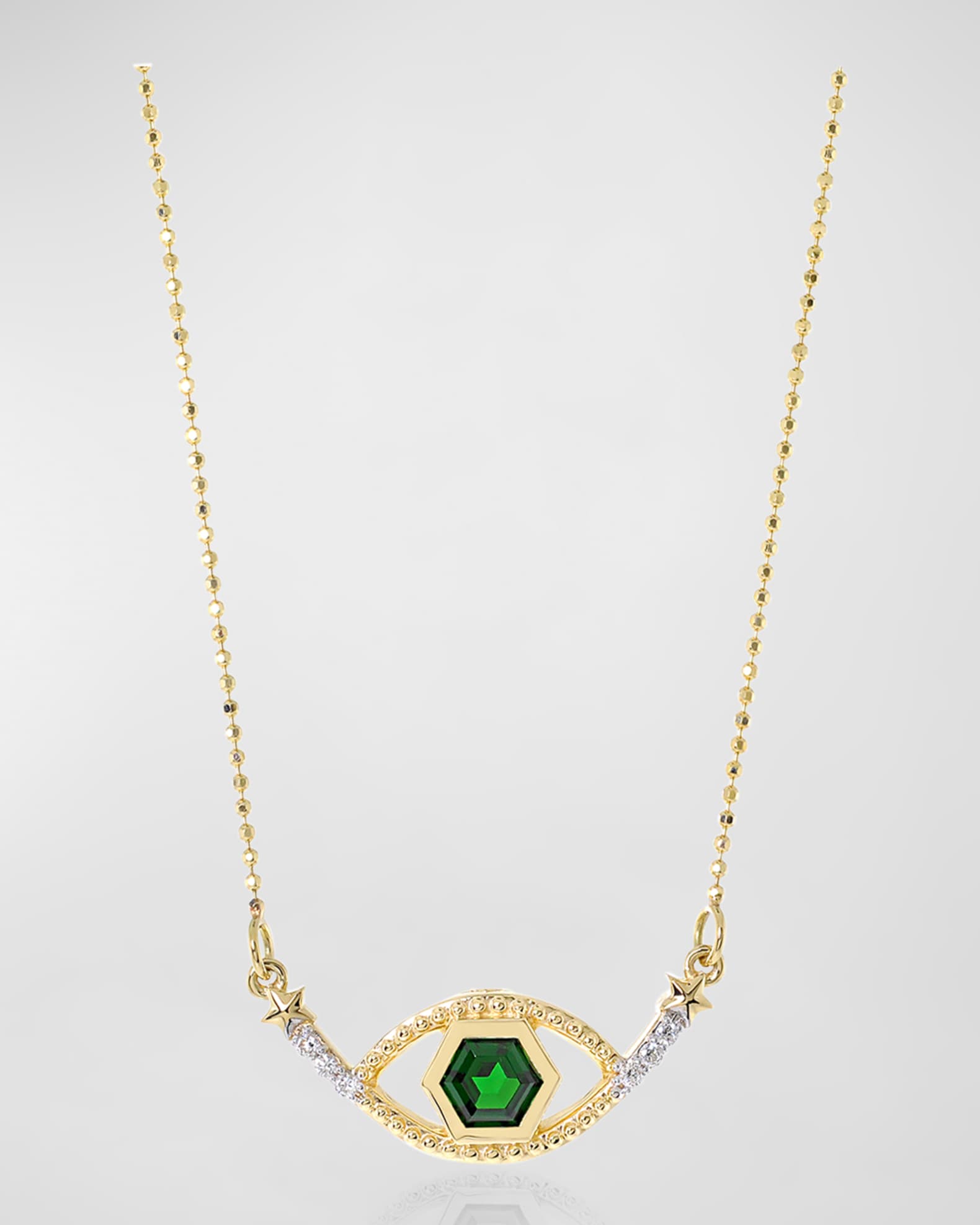 Hexagon Evil Eye Pendant Necklace 1