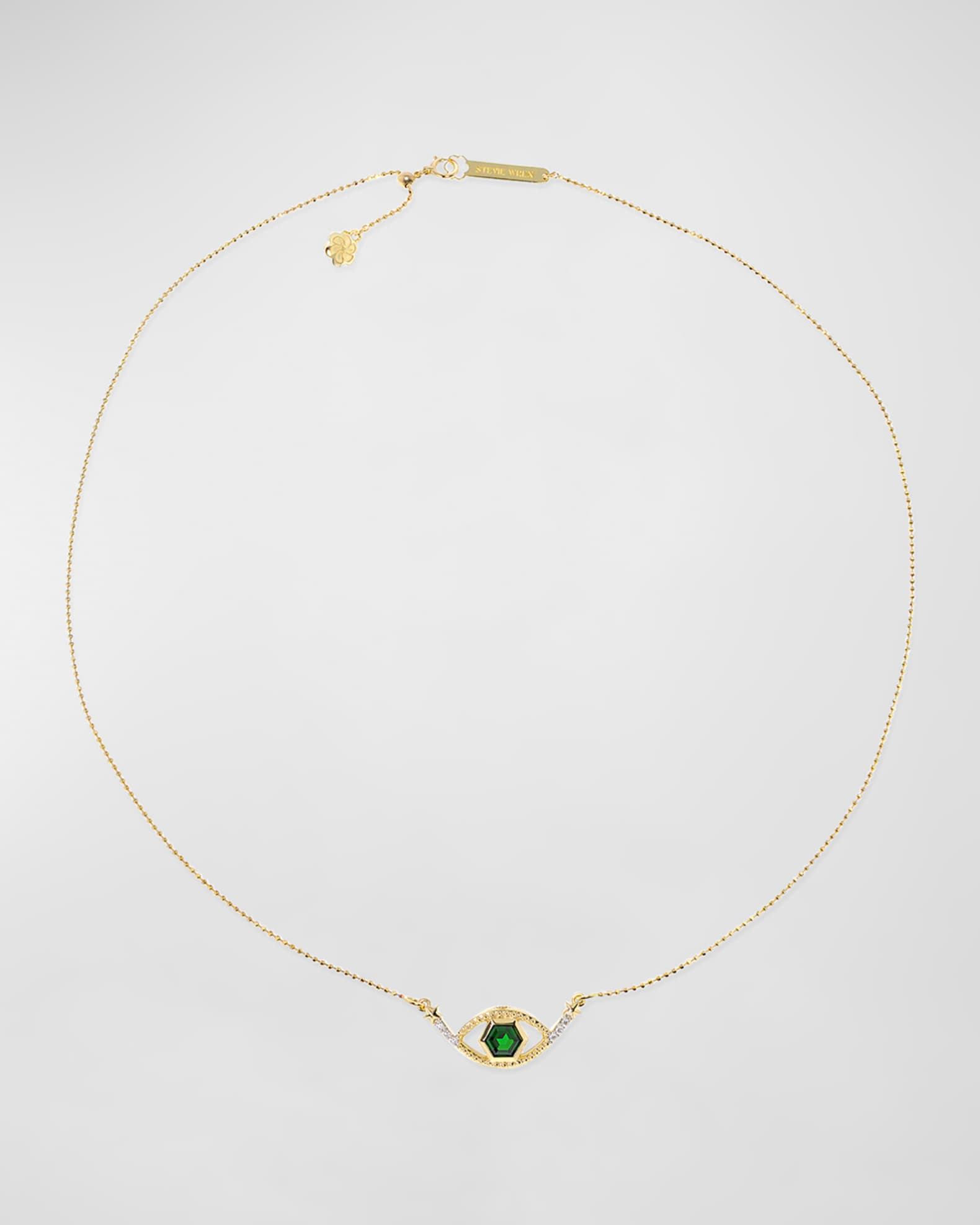 Hexagon Evil Eye Pendant Necklace 0
