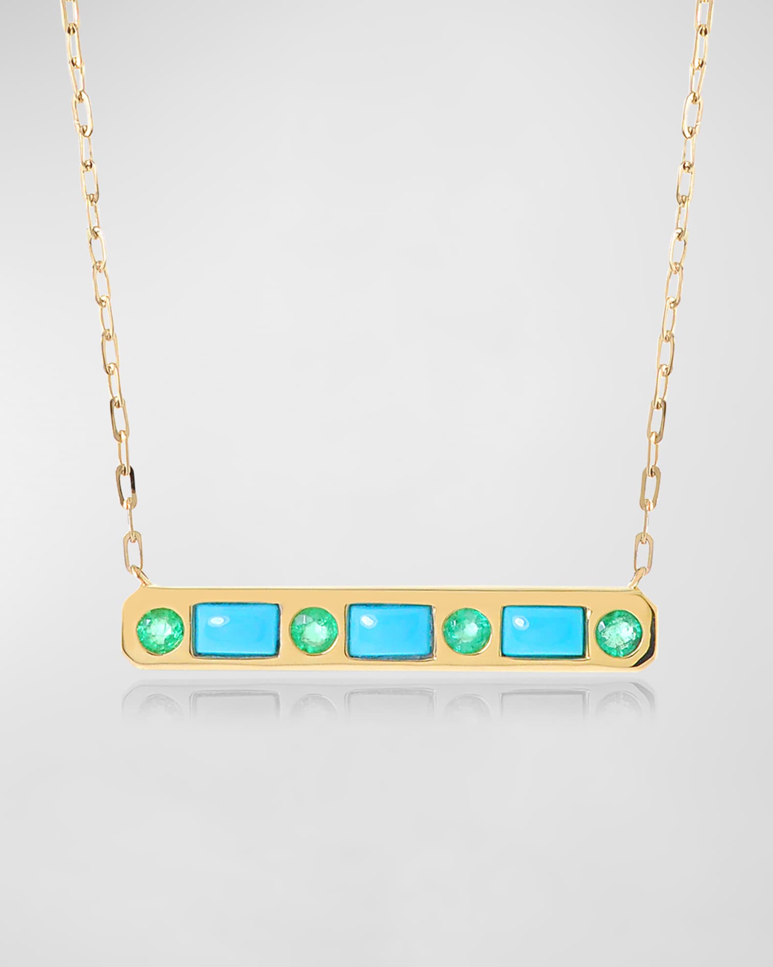 18K Topaz & Sapphire Best Friend Bar Necklace 1