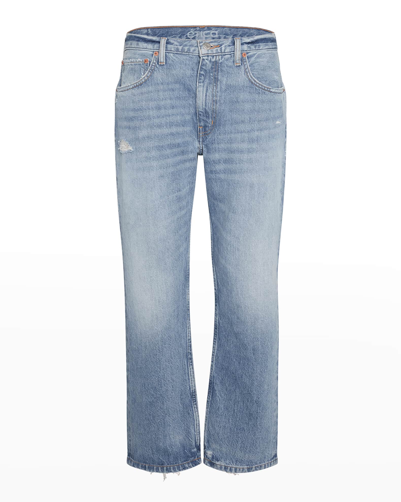 ETICA Rhea Straight Mid-Rise Cropped Jeans | Neiman Marcus