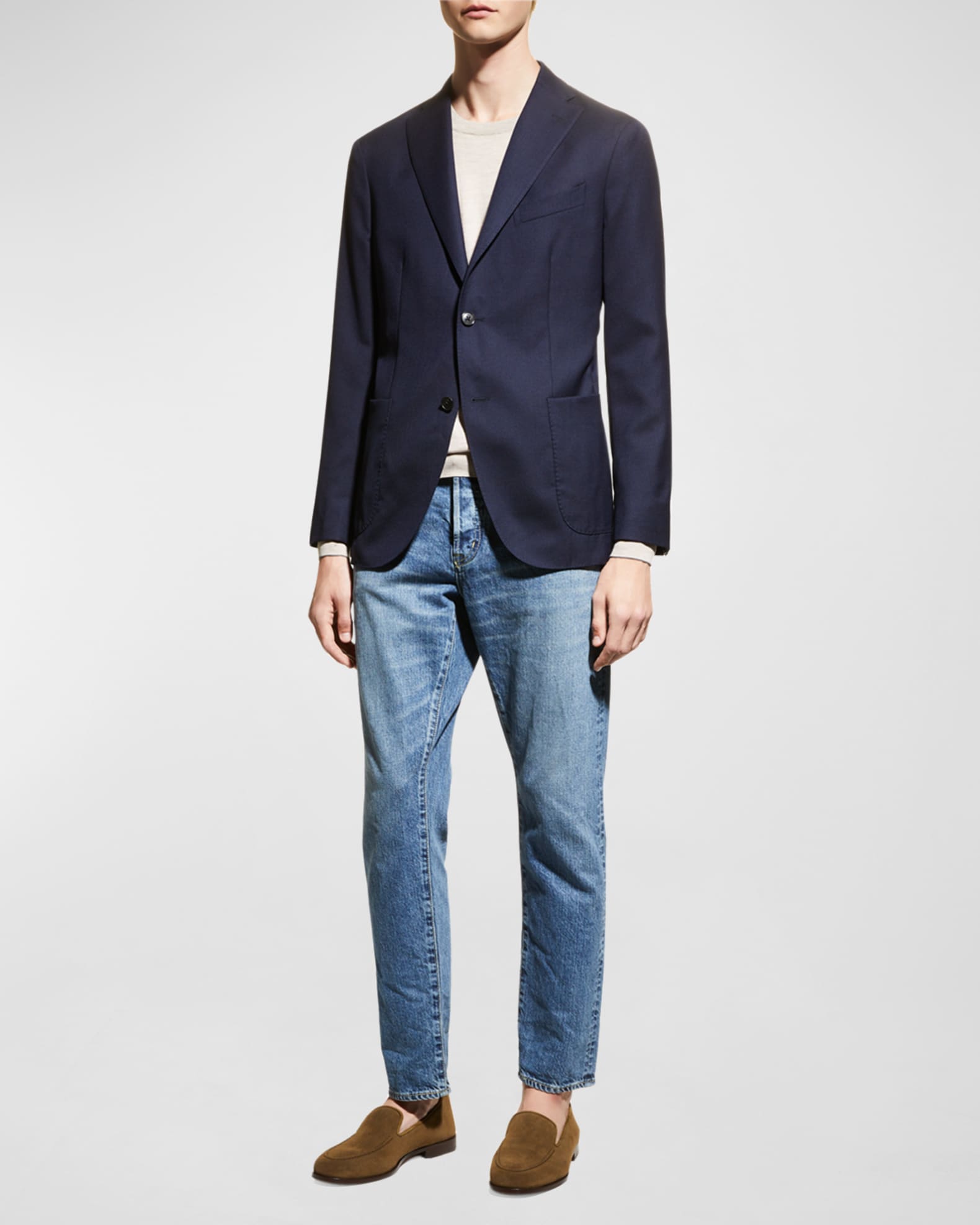 Men's Solid Wool Hopsack Blazer 1