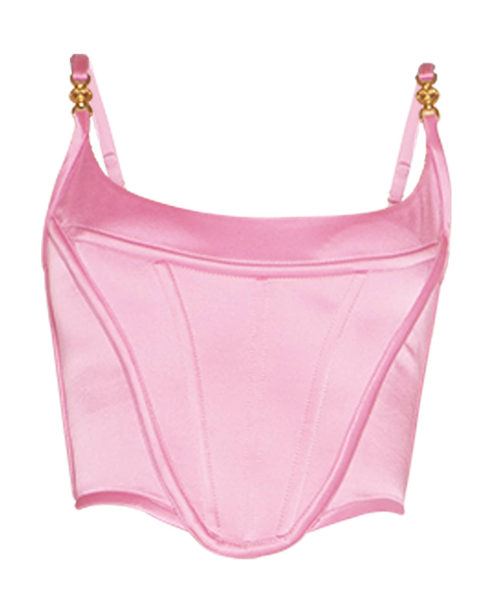$1425 Versace Women's Pink Solid Medusa top Bra Crop Size 44