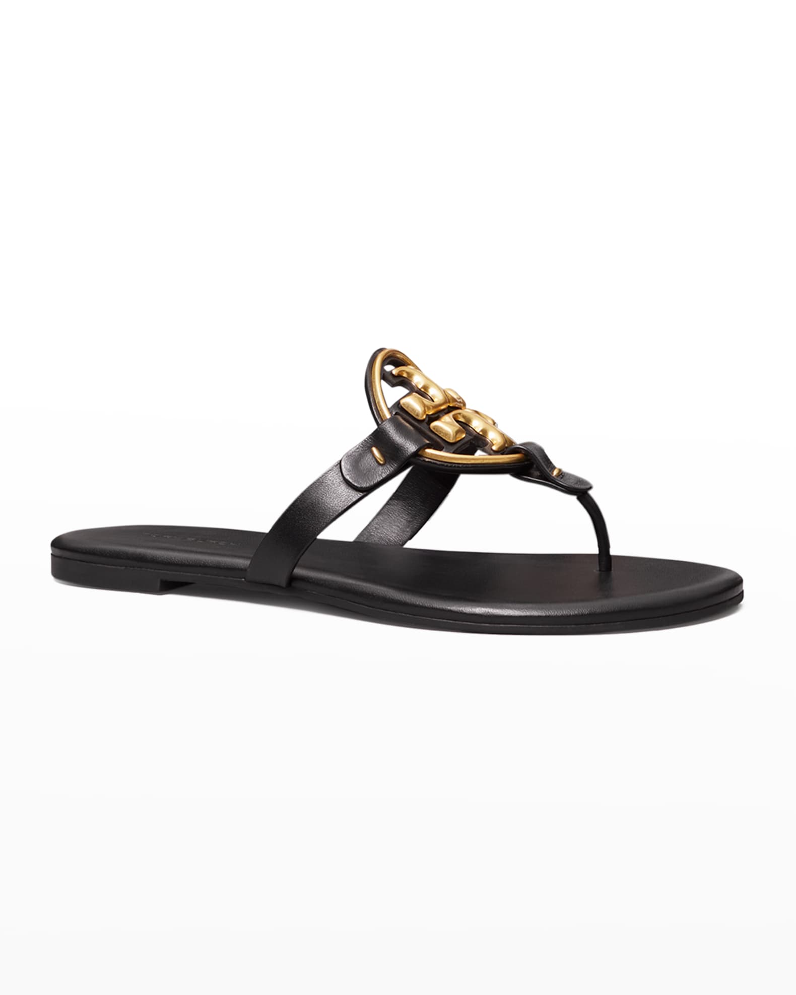 Tory Burch Metal Miller Soft Leather Sandals | Neiman Marcus