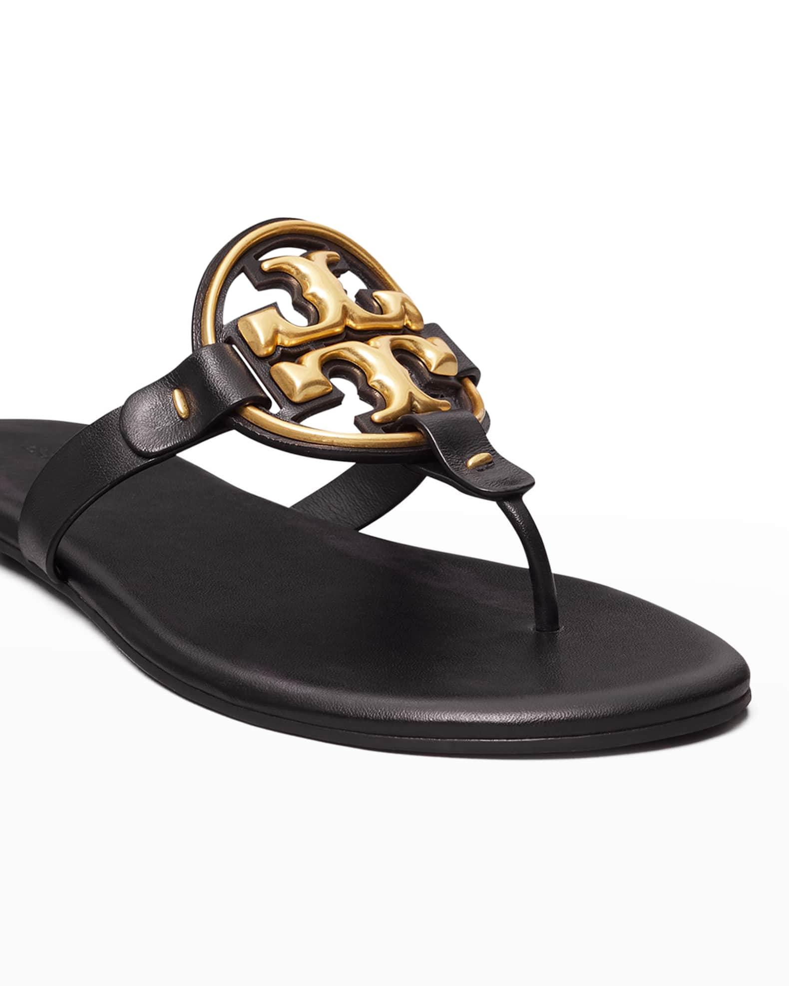 Tory Burch Metal Miller Soft Leather Sandals | Neiman Marcus