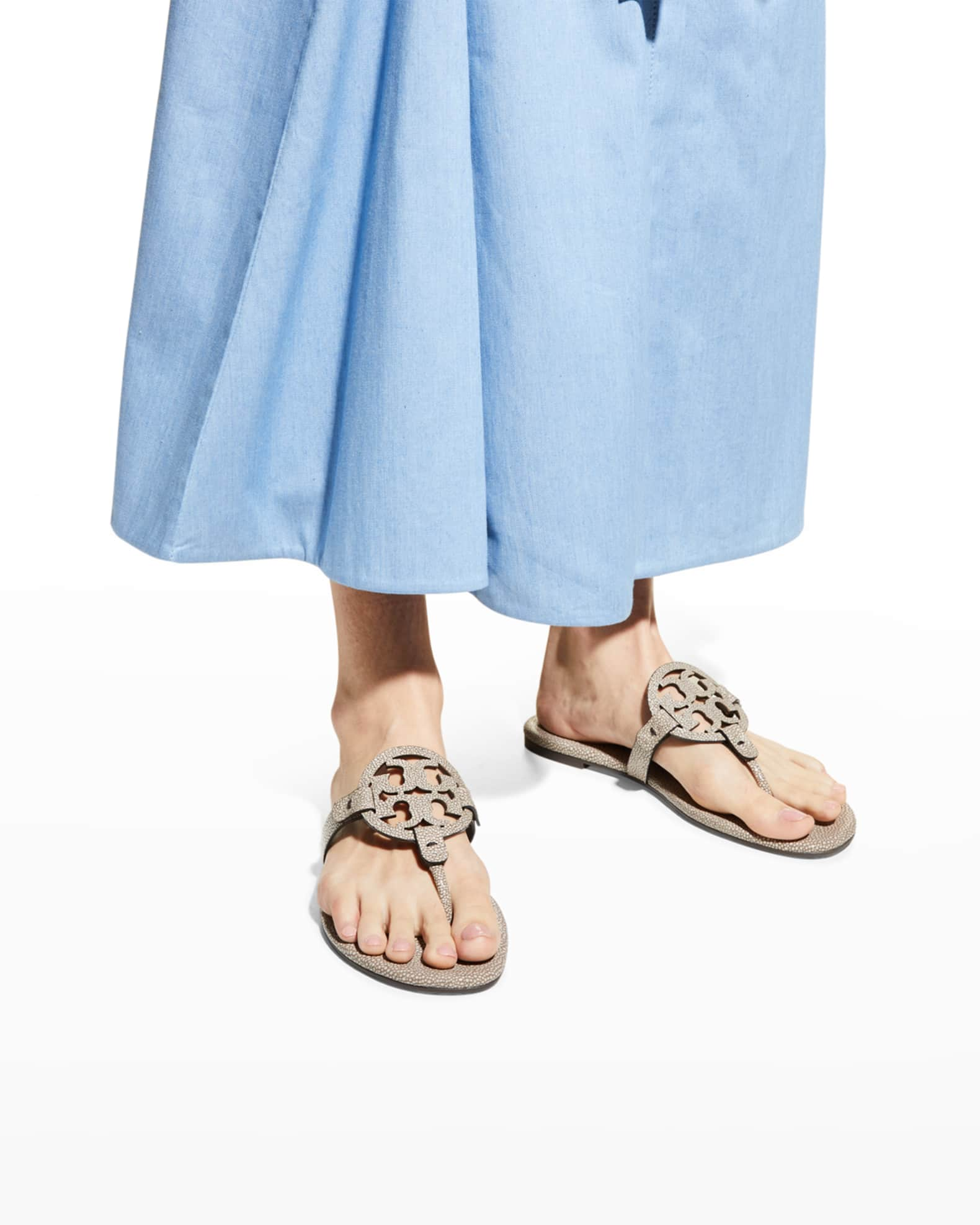 Tory Burch Miller Soft Leather Sandals | Neiman Marcus