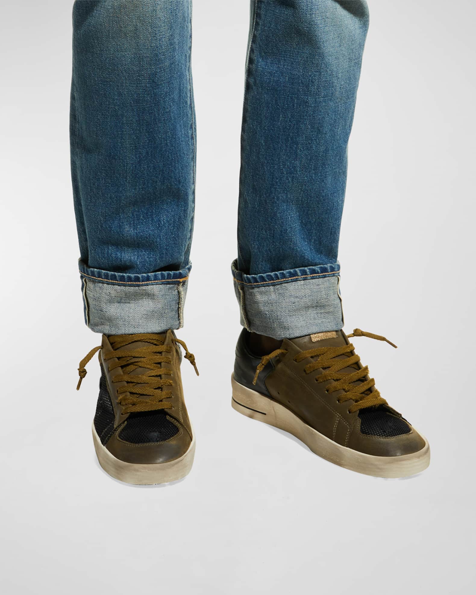 Golden Goose Men's Stardan Leather & Mesh Low-Top Sneakers