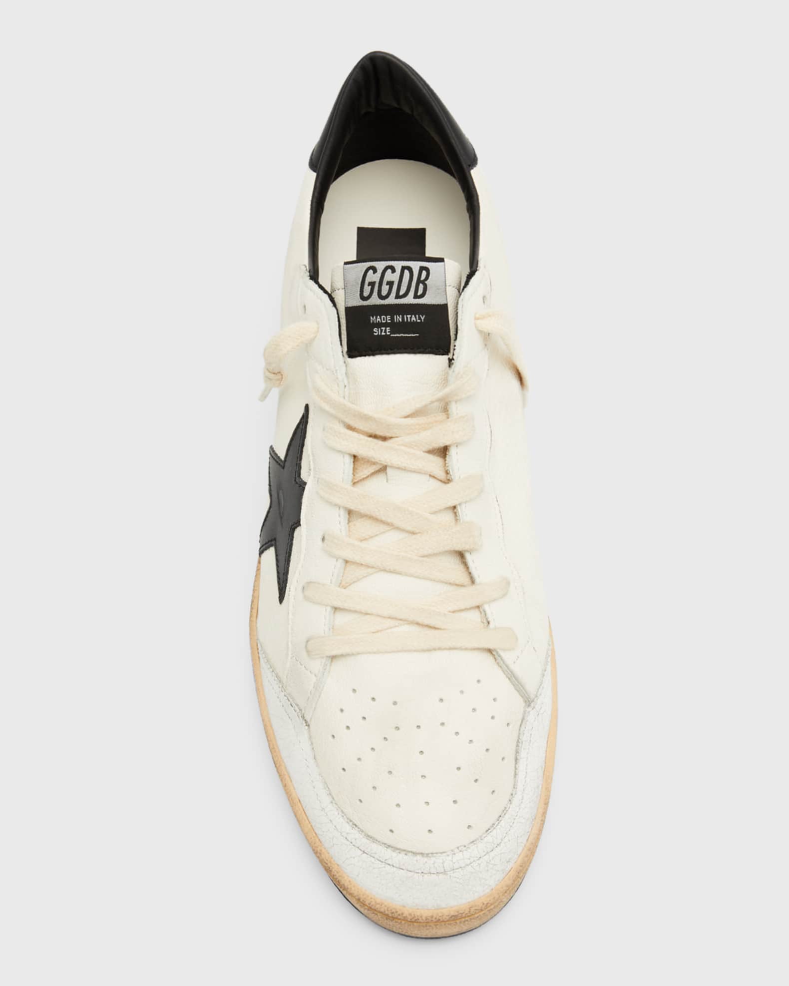 Golden Goose Men's Ball Star Distressed Leather Low-Top Sneakers ...