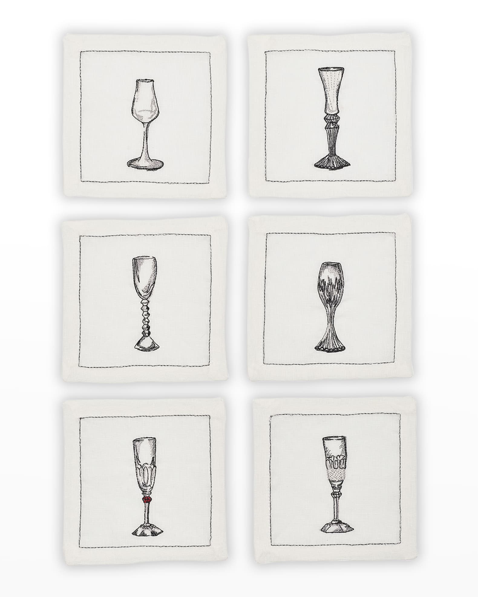 Baccarat x Kim Seybert Bubbles Cocktail Napkins, Set of 6 Neiman Marcus